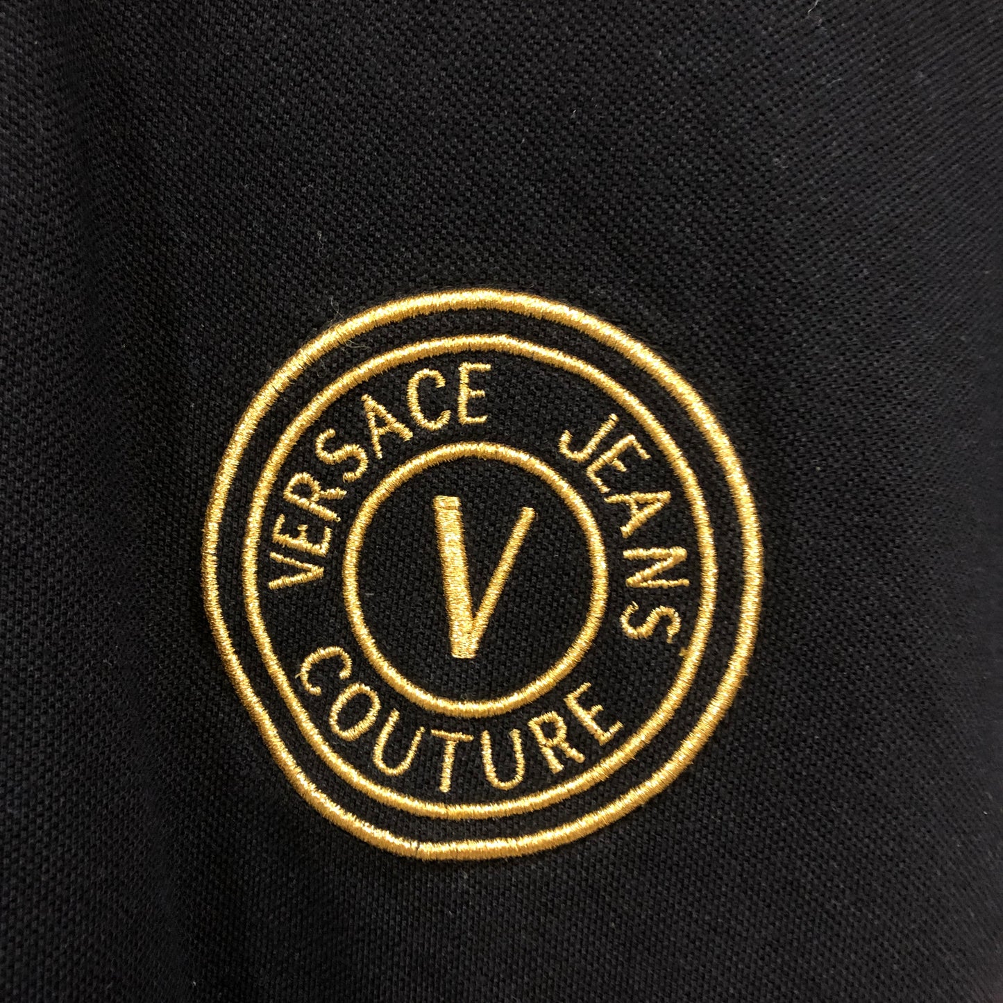 Versace Jeans Couture Logo Polo Shirt Size L Black