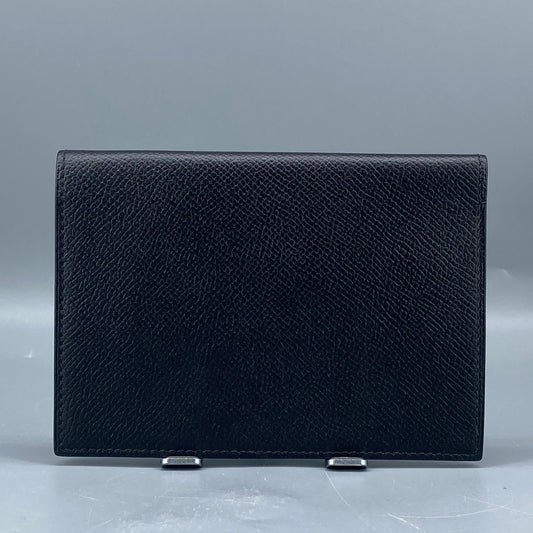 Hermes Passport Holder Black & Blue Leather