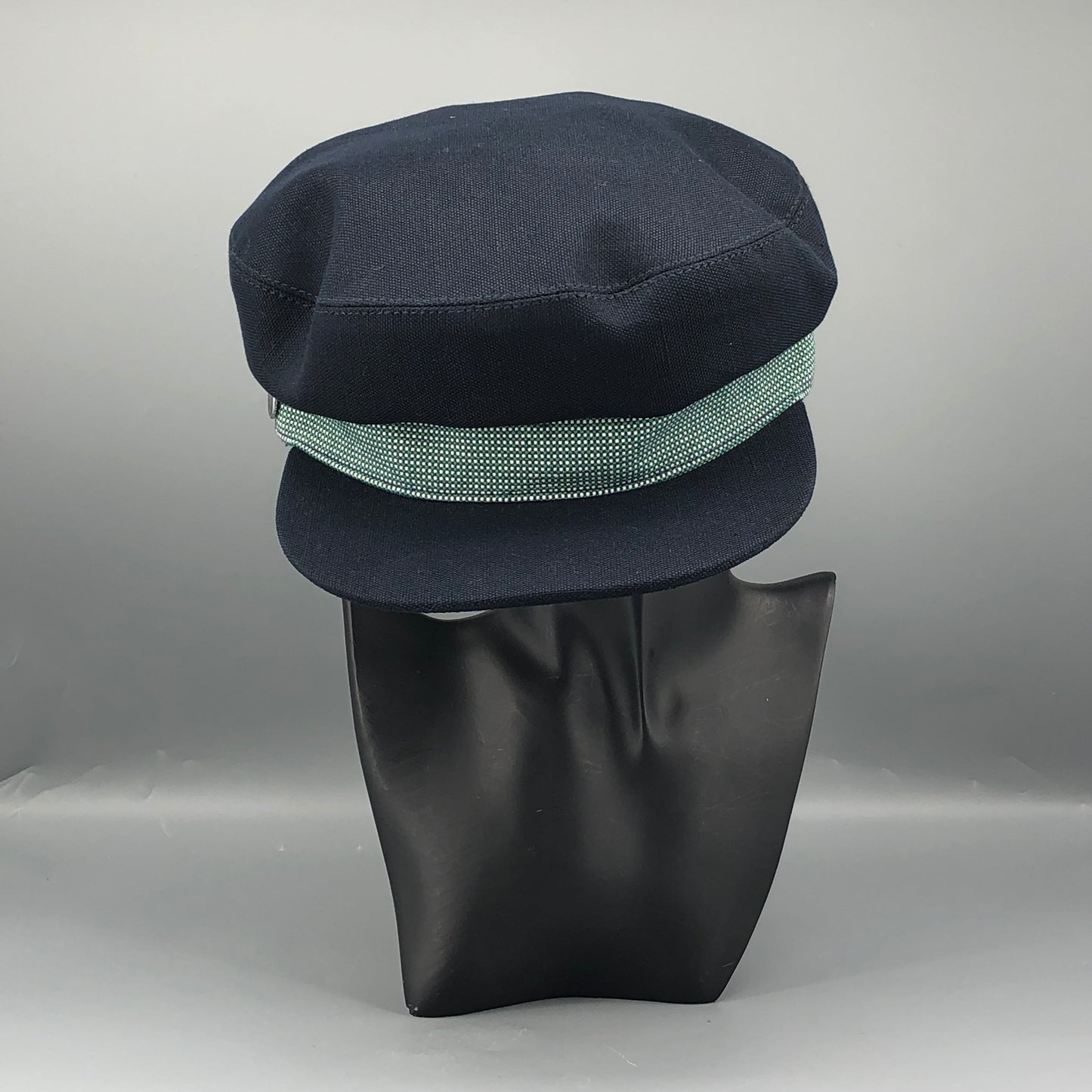 Hermes Dark Blue Woven Rib Newsboy Cap Size 58cm