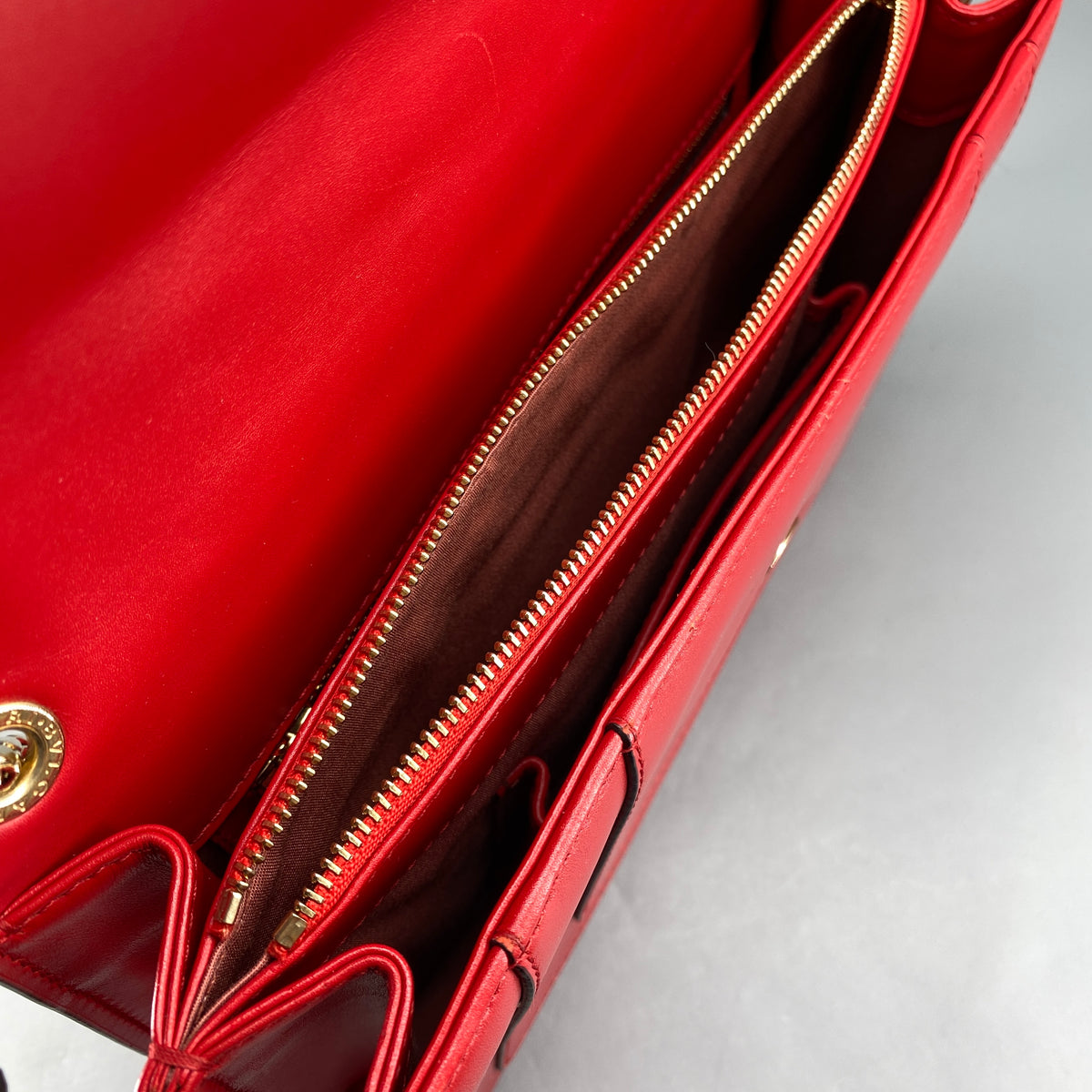 Bvlgari Serpenti Forever Shoulder Bag Red Leather