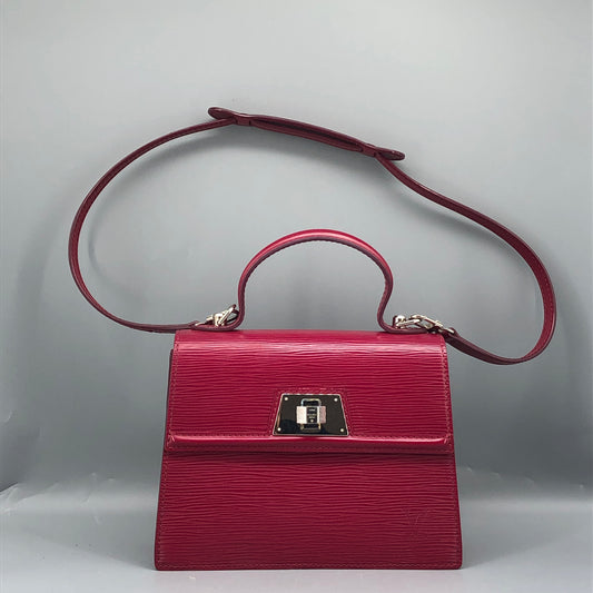 Louis Vuitton Red Epi Sevigne Top Handle Bag
