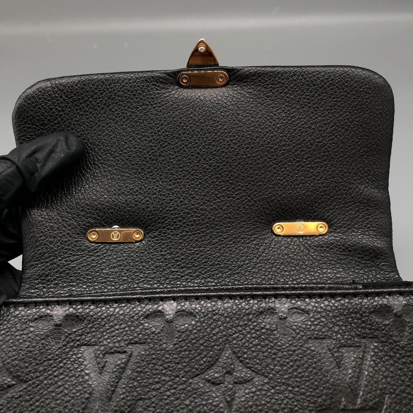 Louis Vuitton Madeleine Nano Monogram Empreinte Shoulder Bag Black