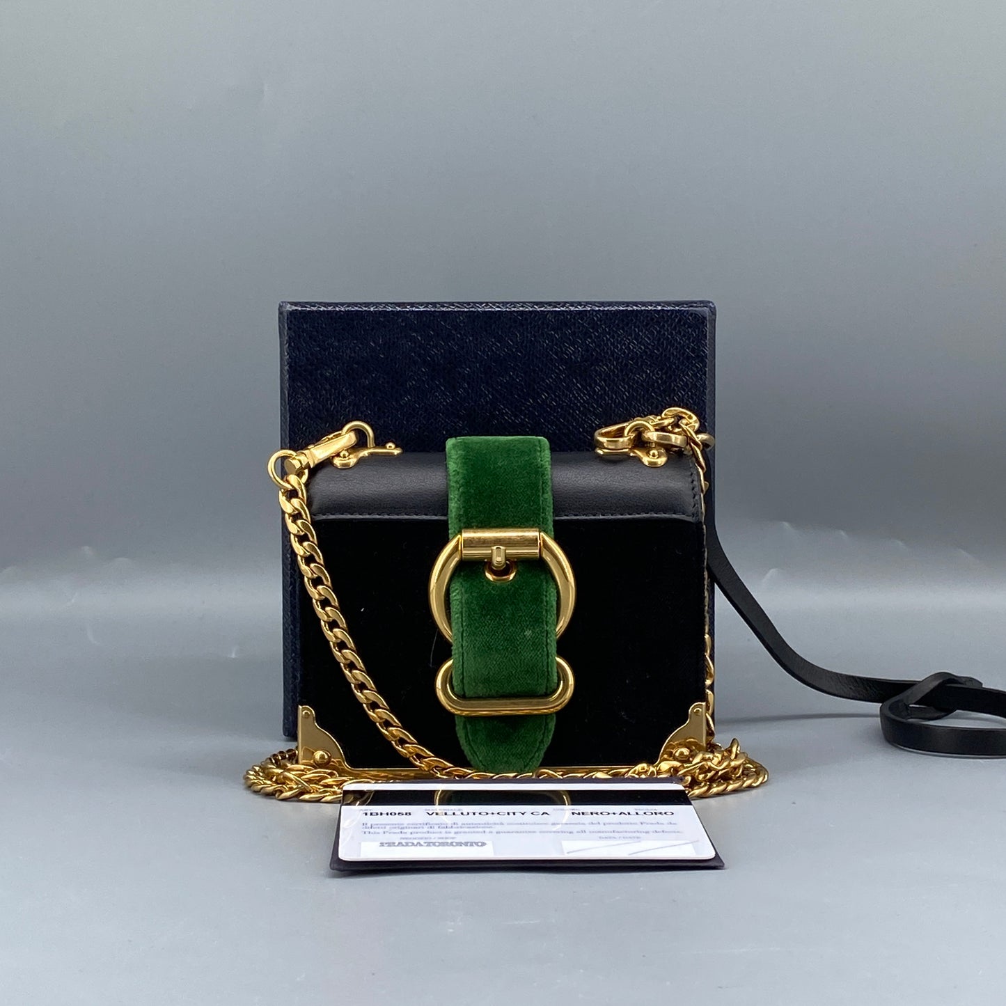 Prada Velvet City Calfskin Micro Cahier Bag Black