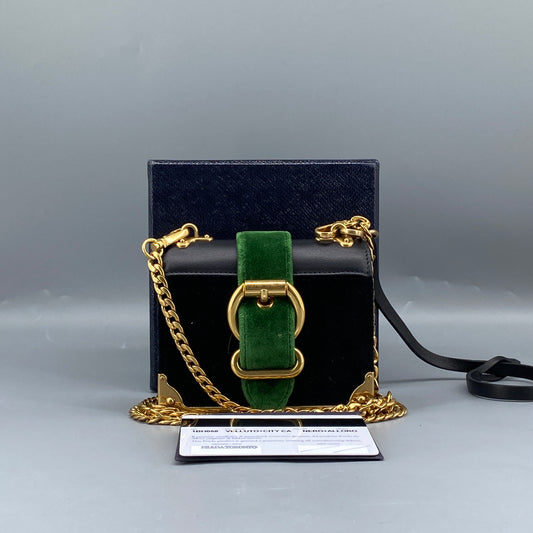 Prada Velvet City Calfskin Micro Cahier Bag Black
