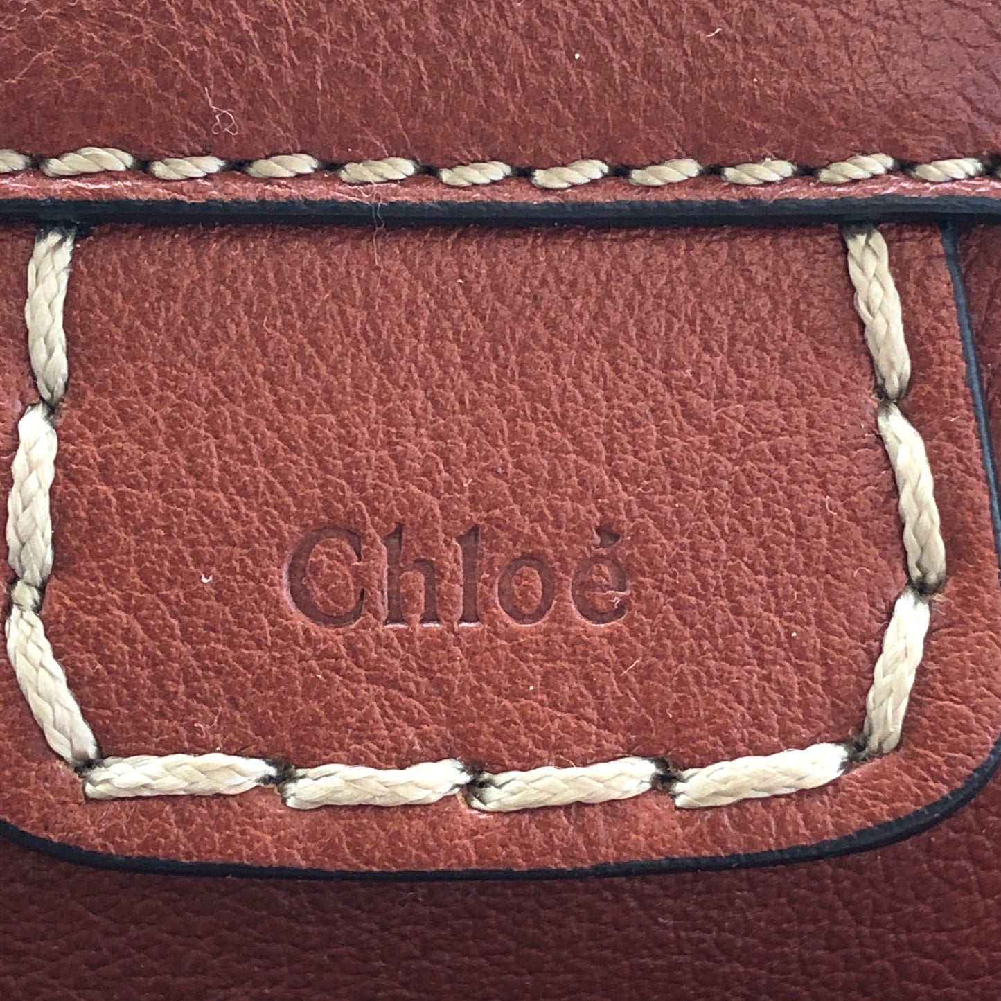 Chloe Orange Brown Leather Satchel Bag