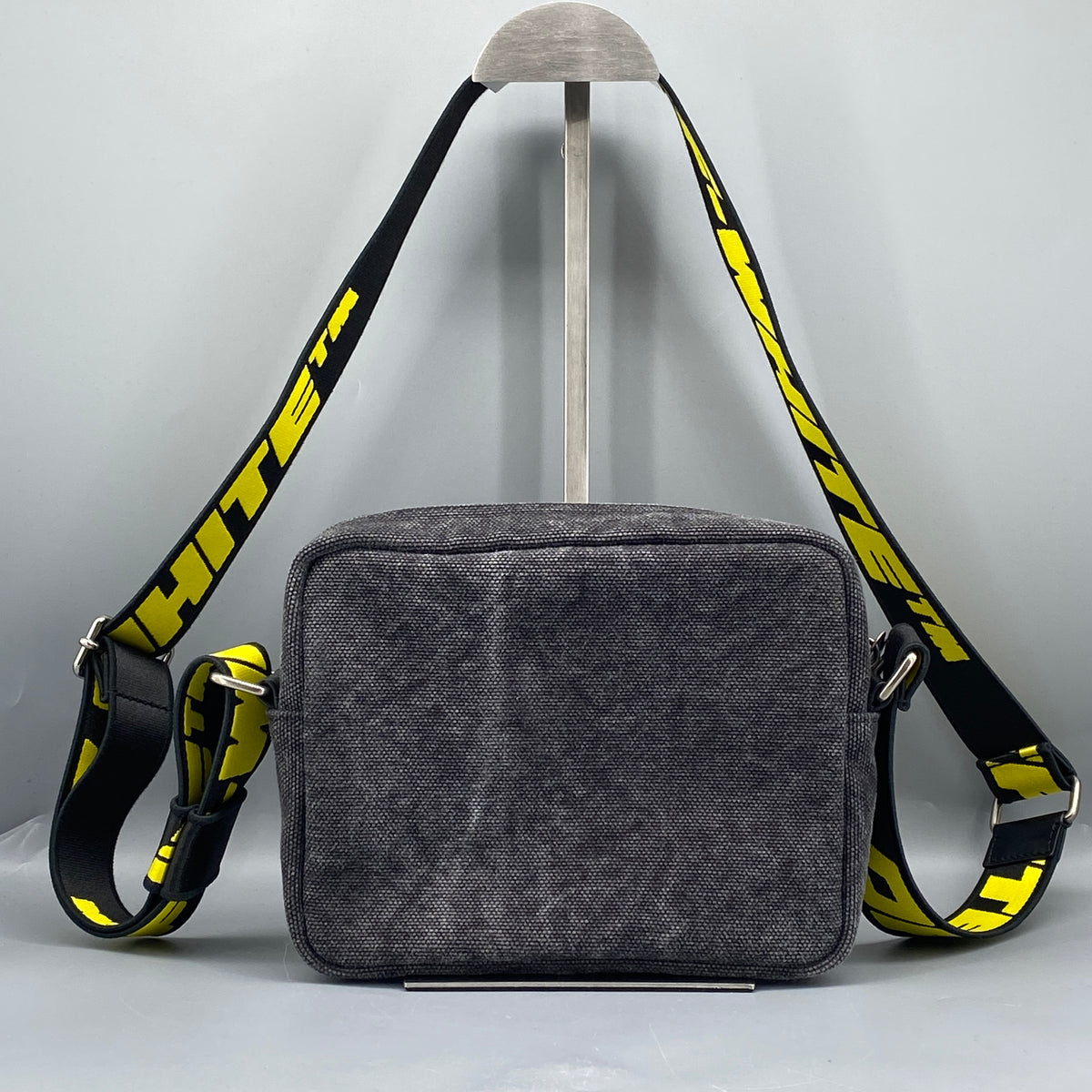Off-White Grey Canvas Crossbody Camera Bag