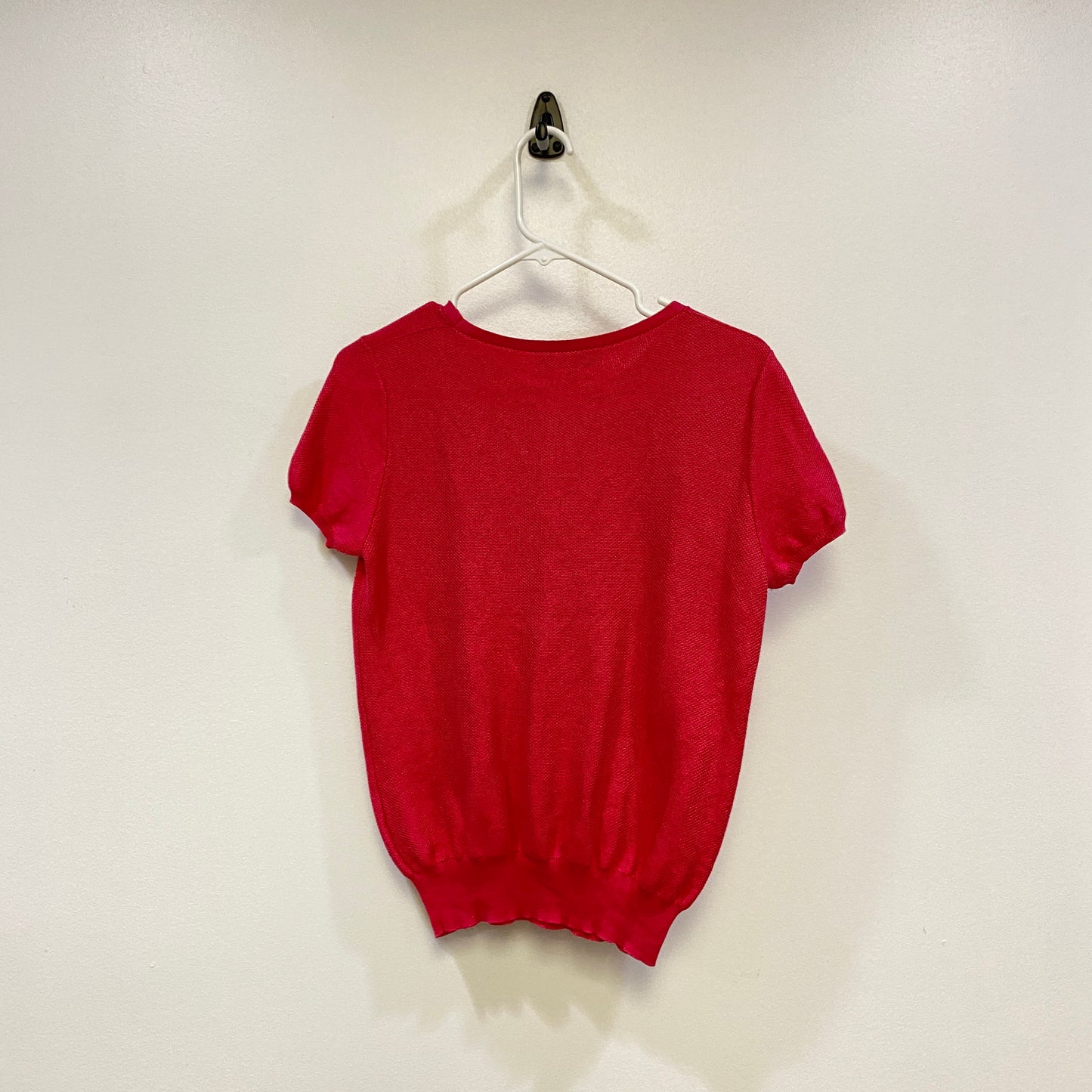 Loro Piana P2P Hot Pink Short Sleeve Knit Top Size 44 Bust 19in
