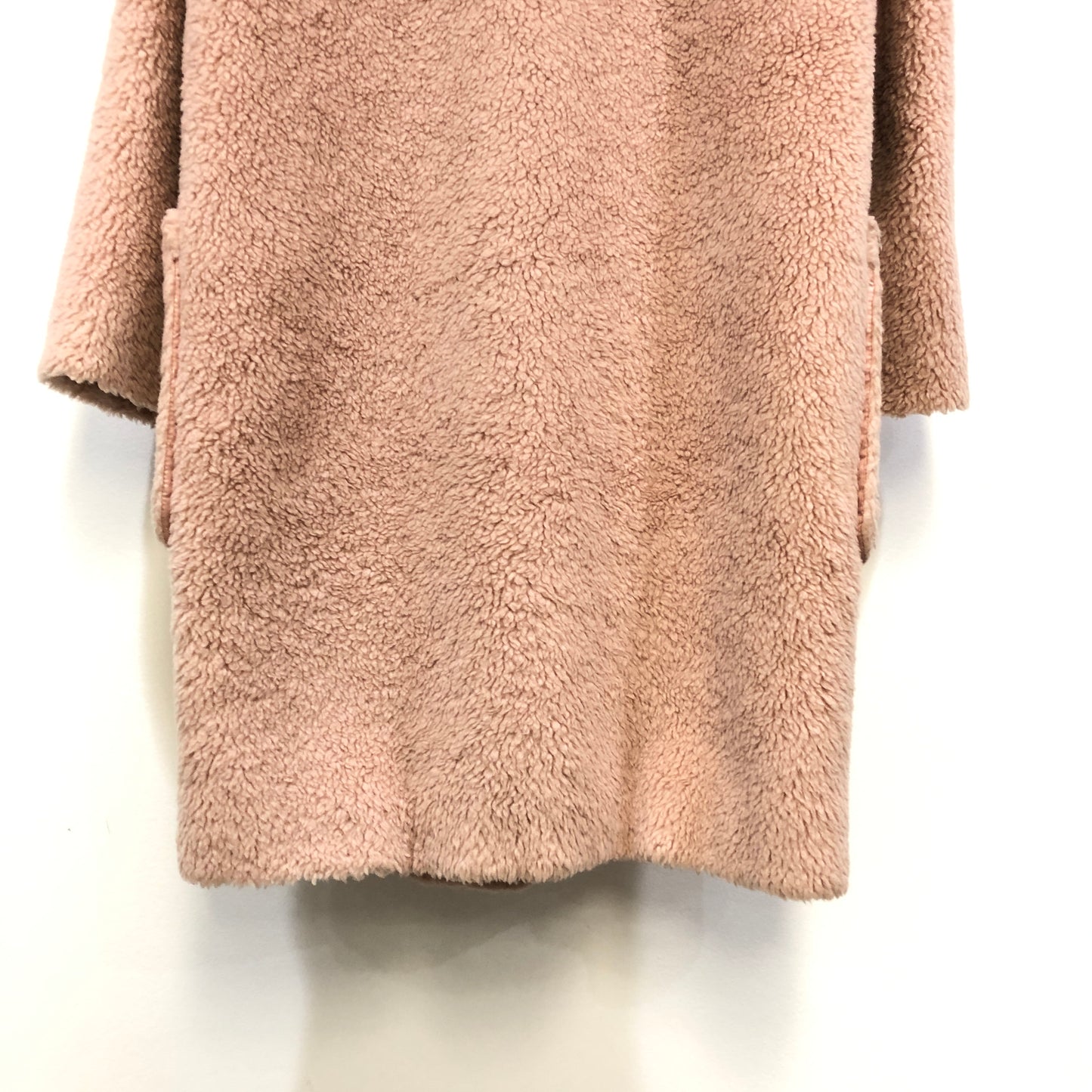 Weekend Max Mara Dusty Rose Fuzzy Textured Lapel Mid-Length Coat Size 4