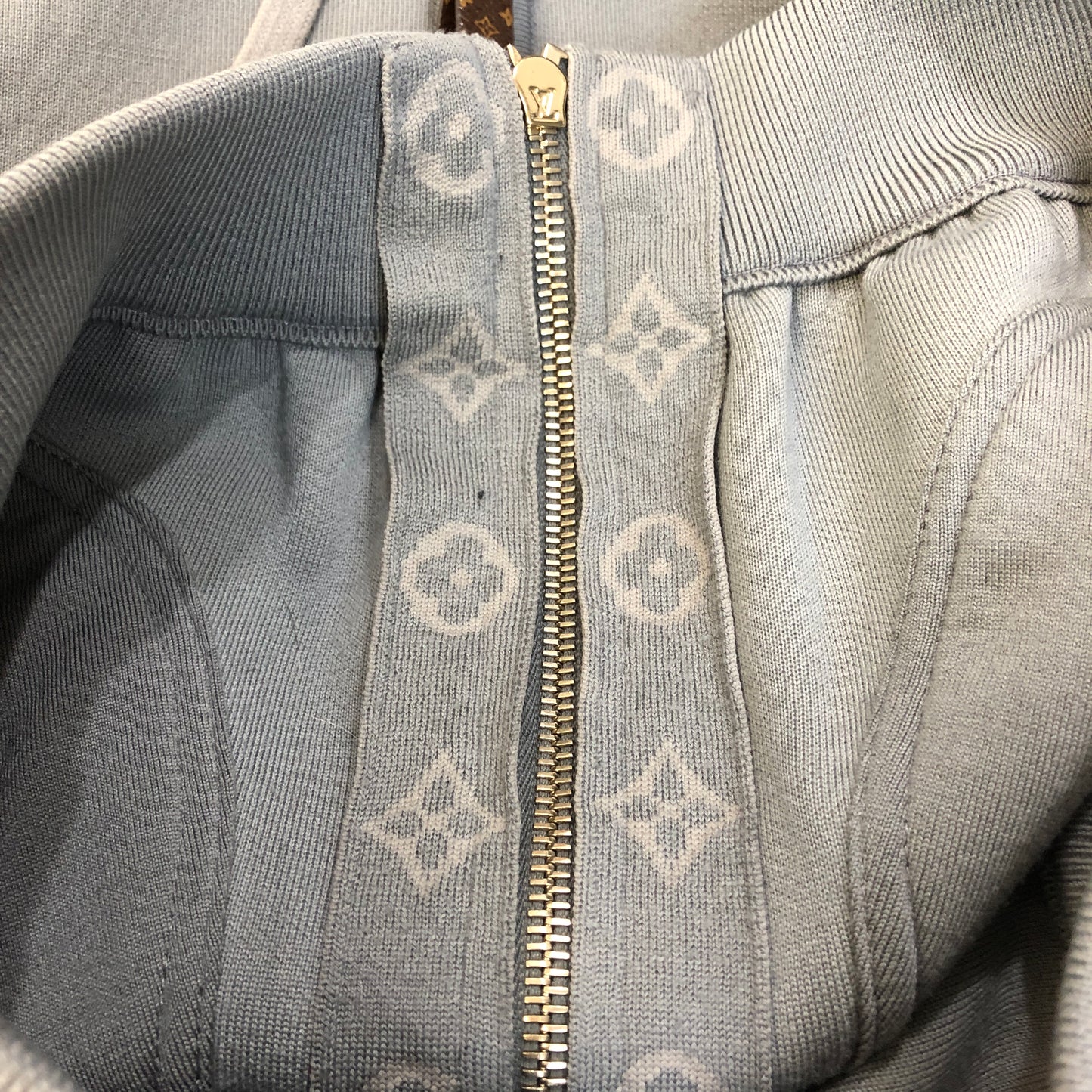 Louis Vuitton Monogram Zip-Up Hoodie Size M Grey