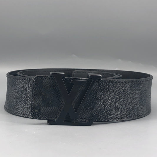 Louis Vuitton Men Belt 90cm Black Damier Graphite LV Buckle Belt