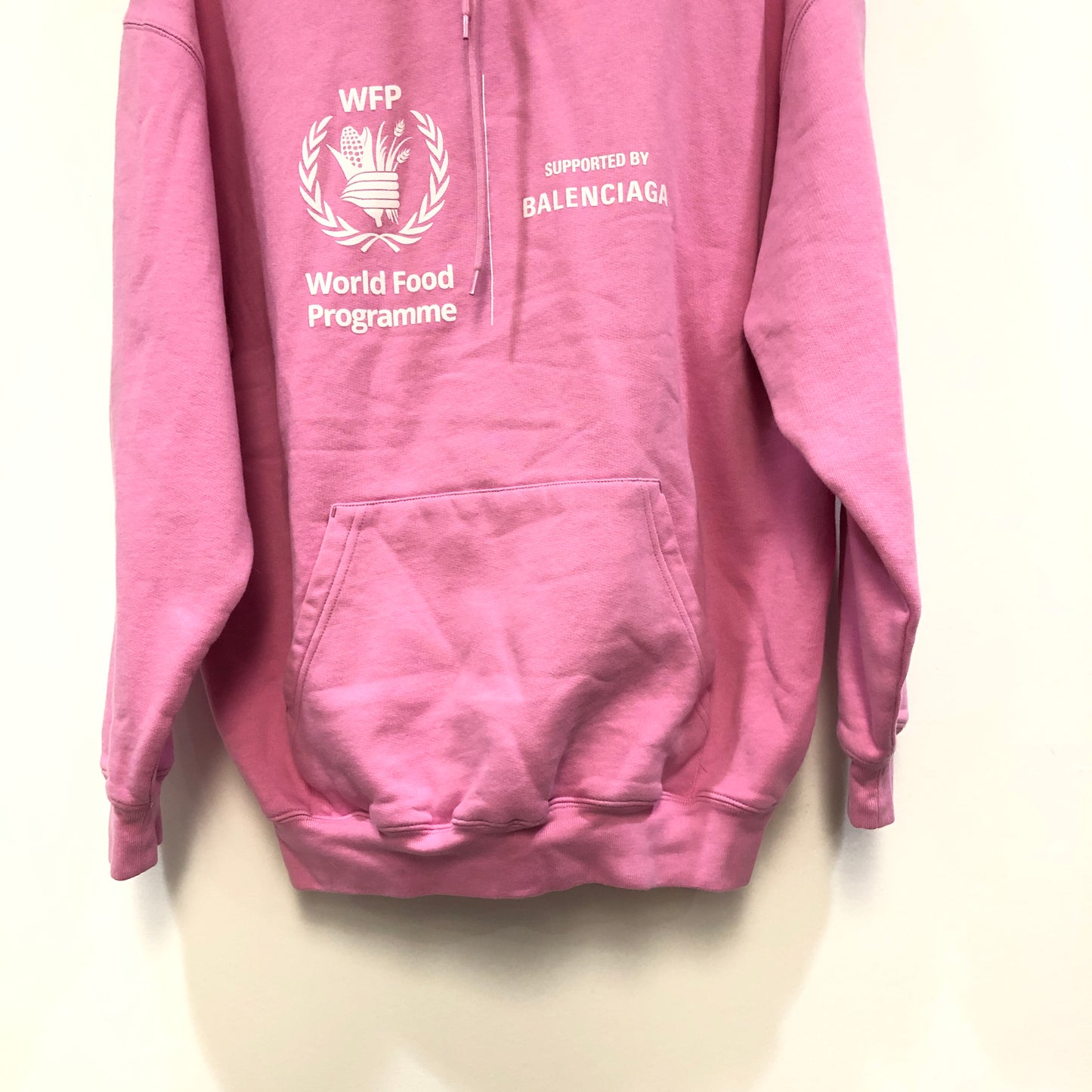 Balenciaga Pink Crest Logo Oversized Hoodie Size XS