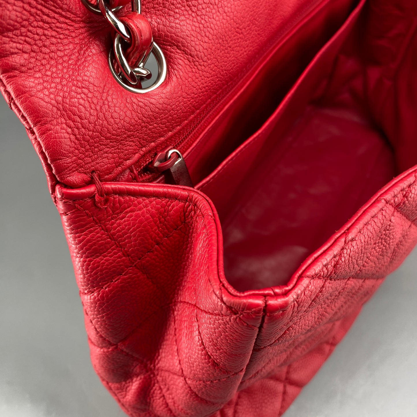 Chanel Classic Soft Red Quilted Leather Flap Shoulder Bag