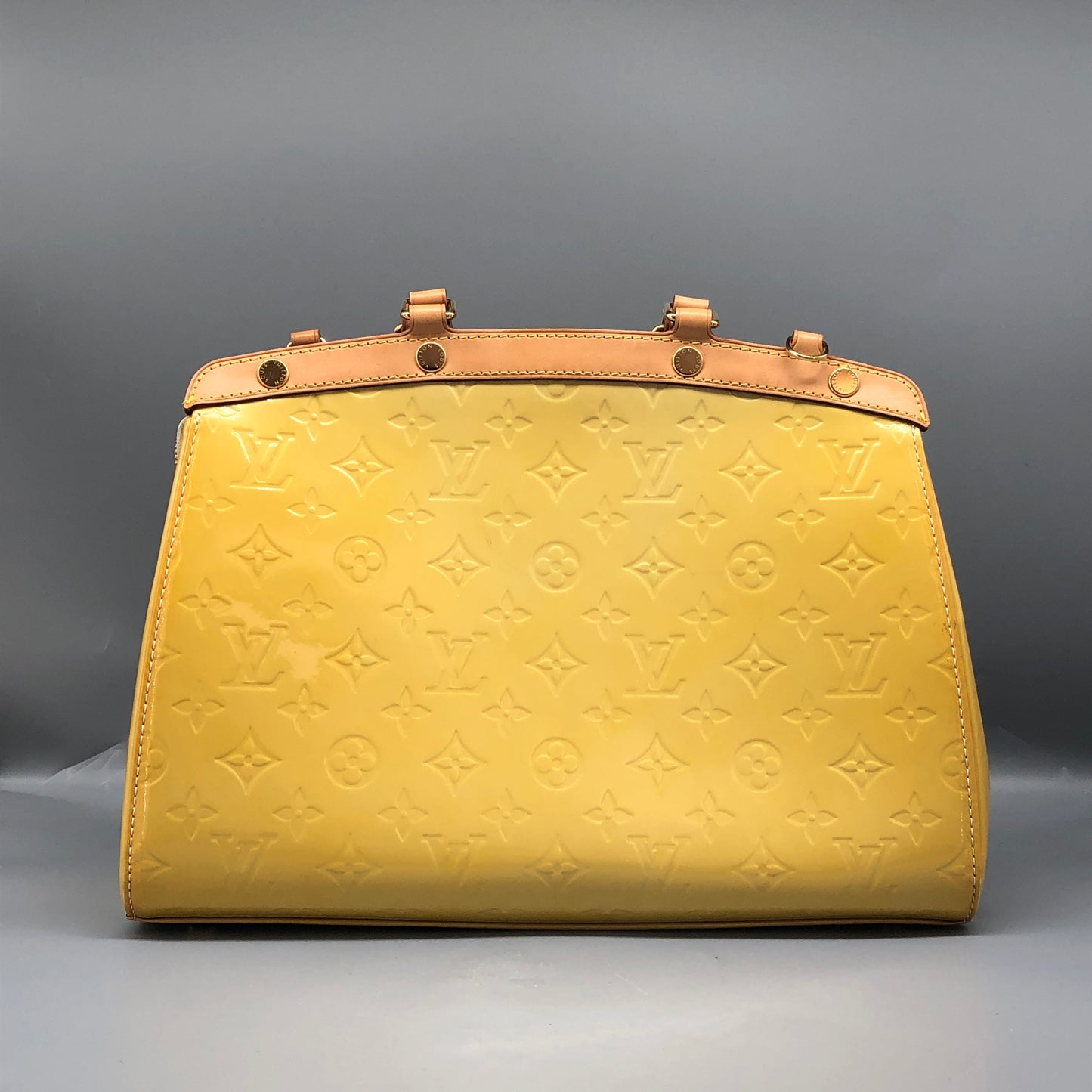Louis Vuitton Monogram Vernis Brea Patent Leather Yellow Bag