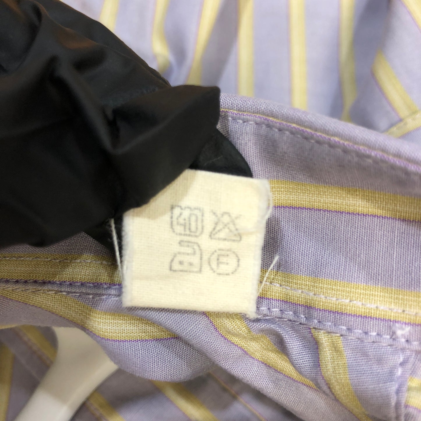 Saint Laurent Lavender & Light Yellow Striped Cotton Button-Down Shirt