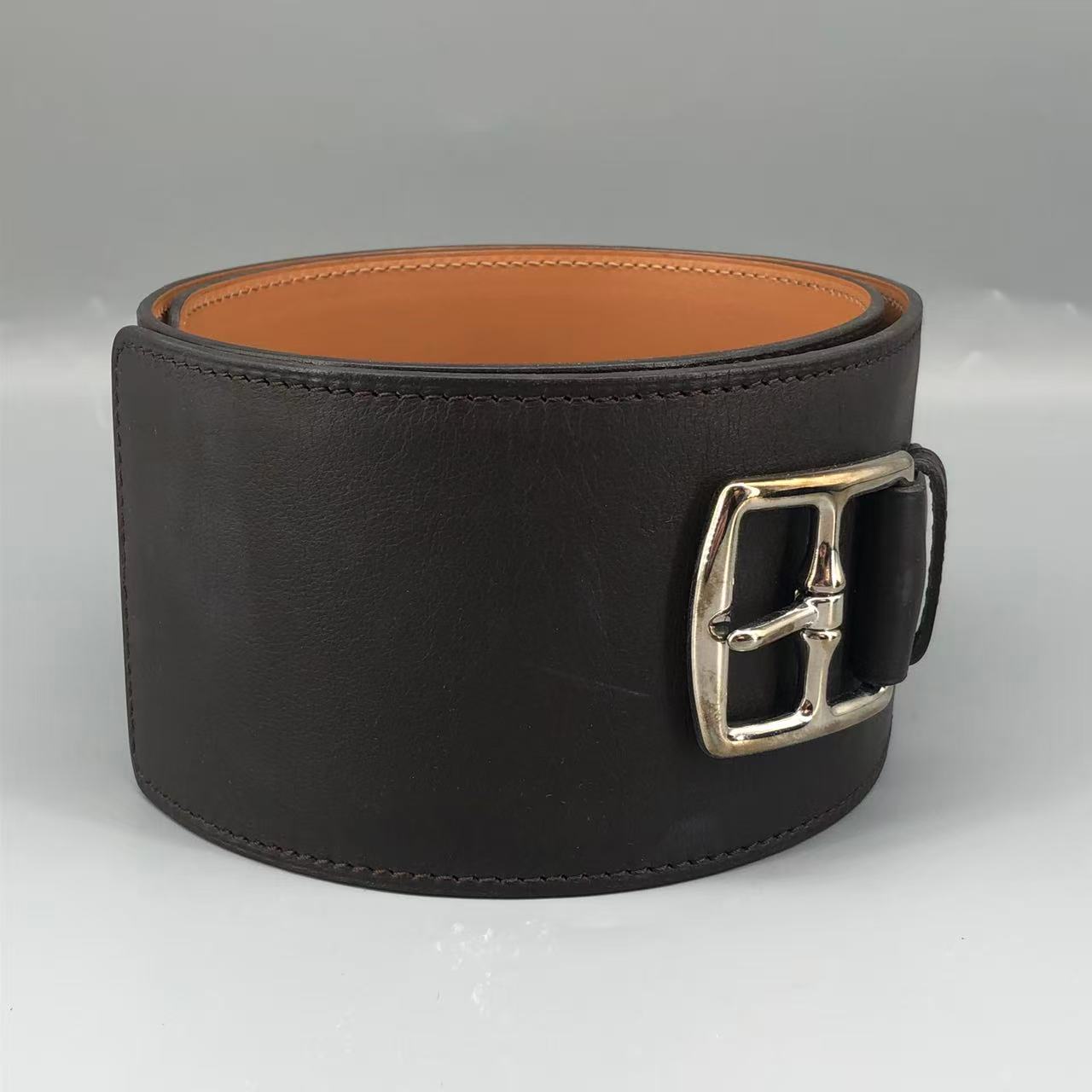 Hermes Black Leather Belt 75 cm