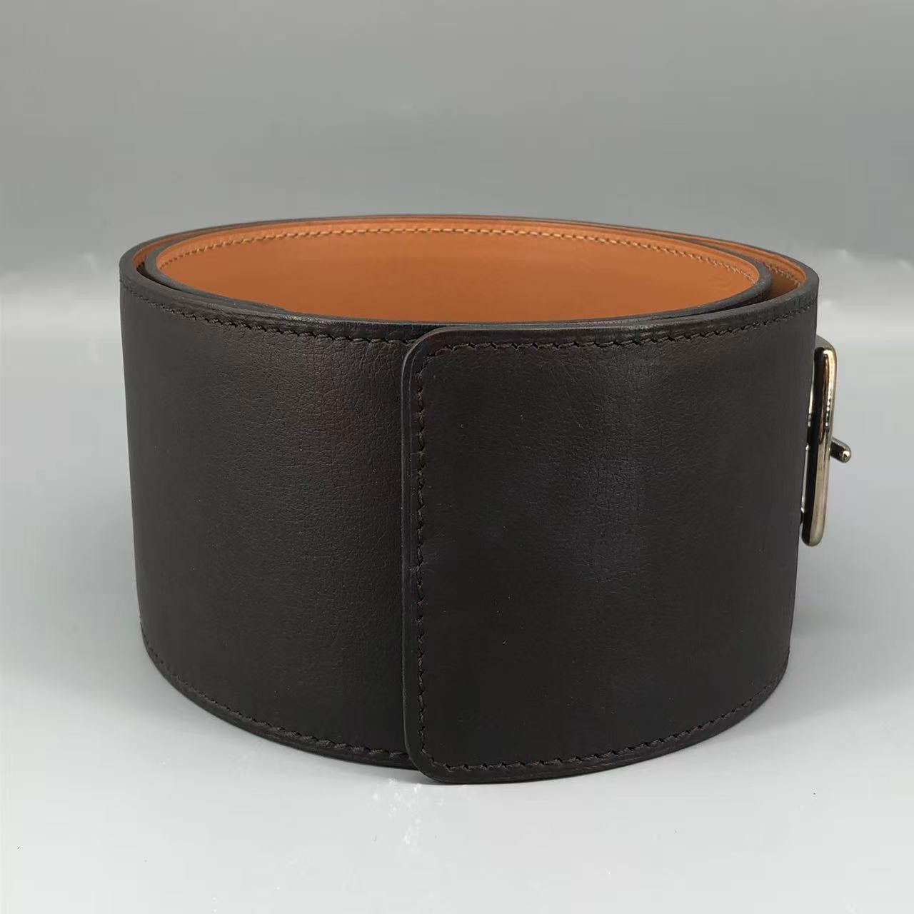 Hermes Black Leather Belt 75 cm