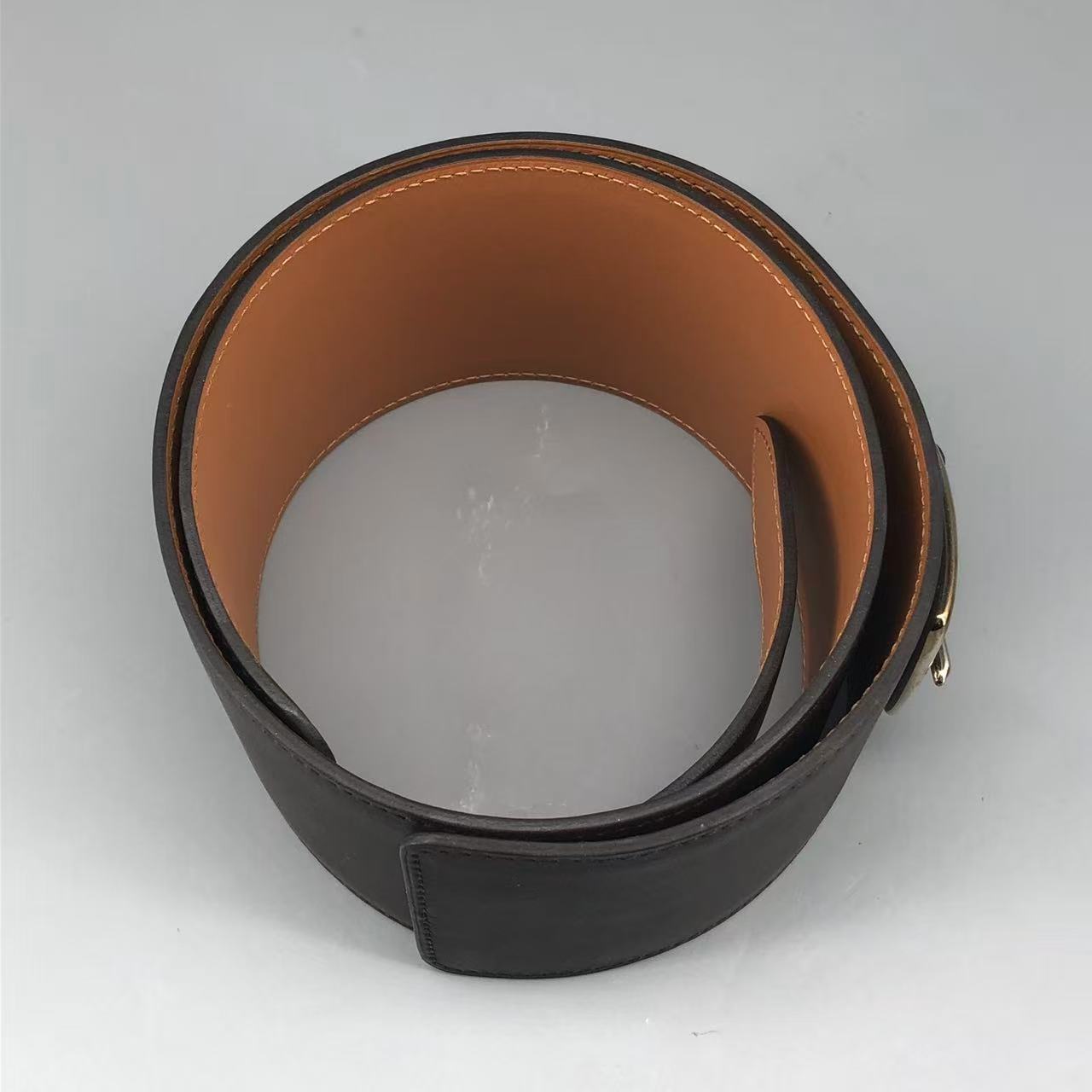 Hermes Black Leather Belt 75 cm