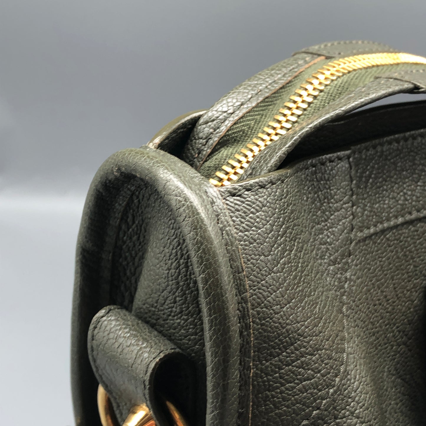 Balenciaga Classic Metallic Edge City Bag Olive Leather Handbag