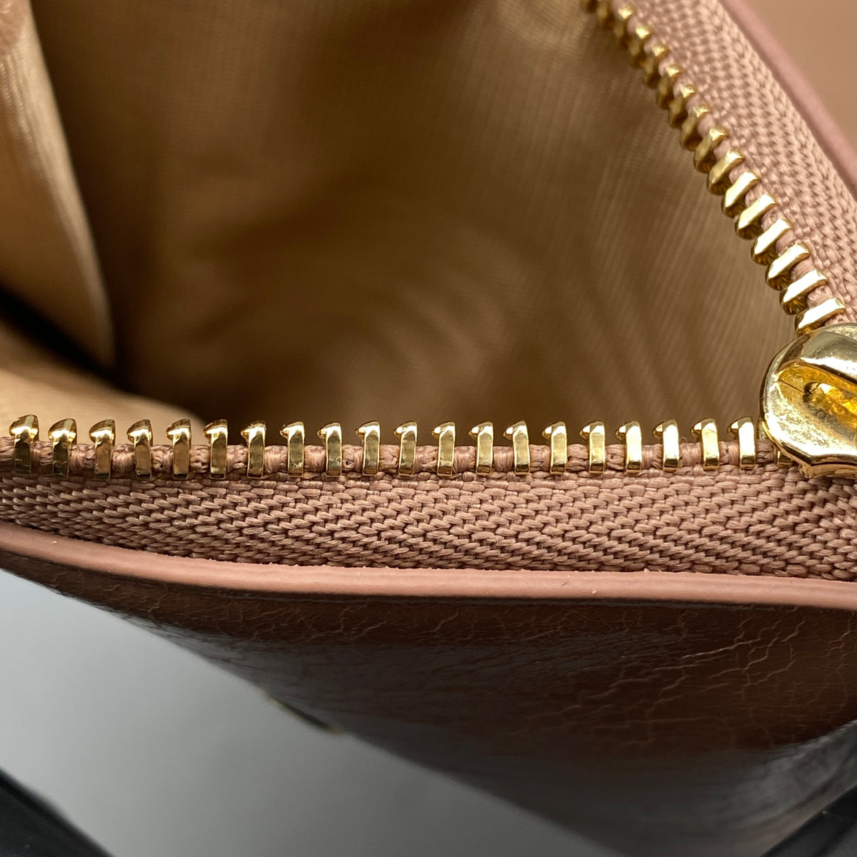 Christian Dior Short Wallet Nude Leather