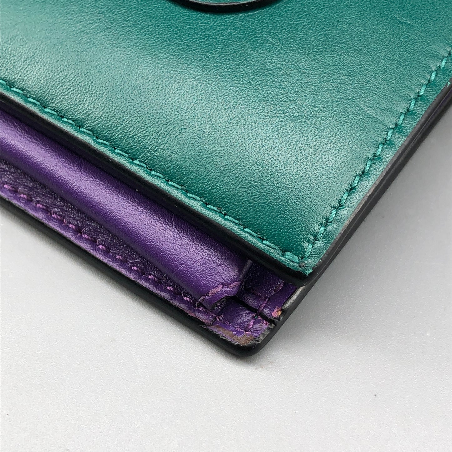 Bvlgari Serpenti Forever Green & Purple Leather  Wallet