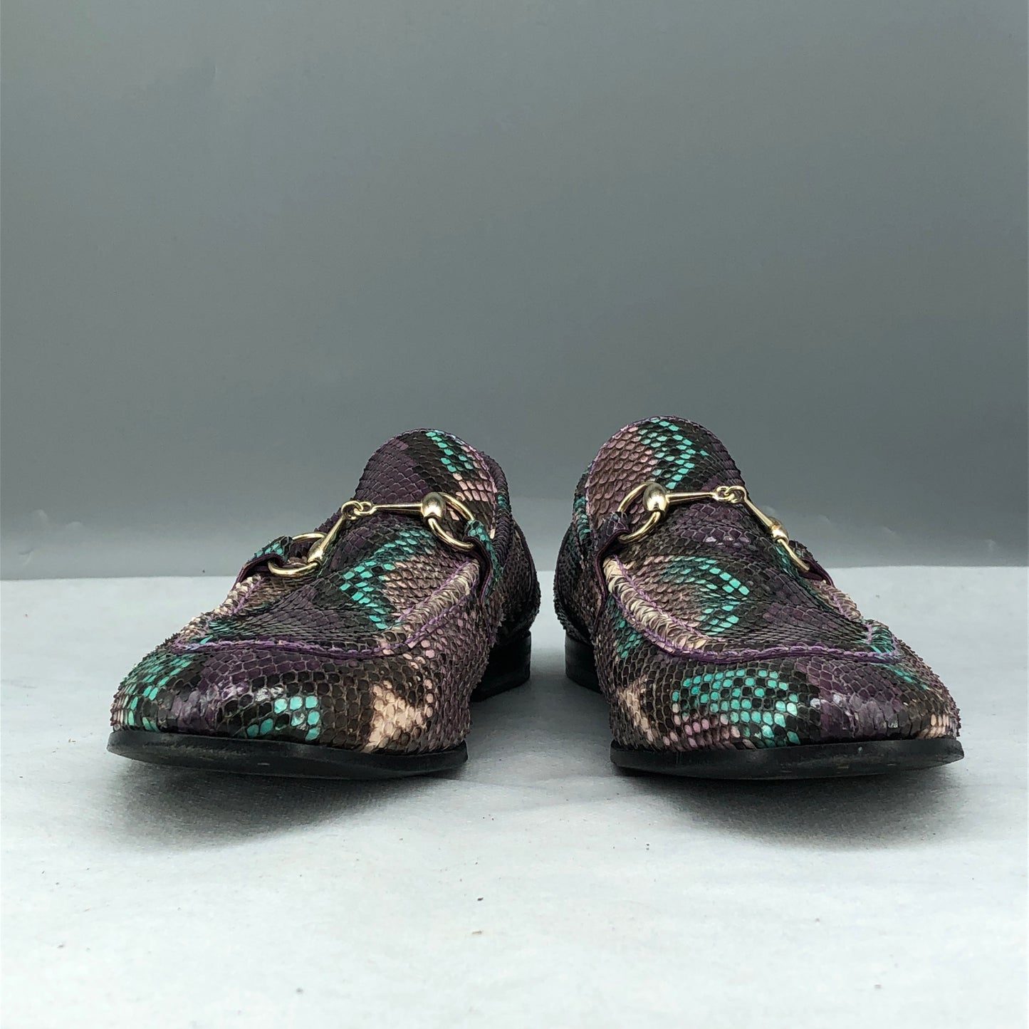Gucci Python Horsebit Loafers Multicolor Women’s Size 38.5