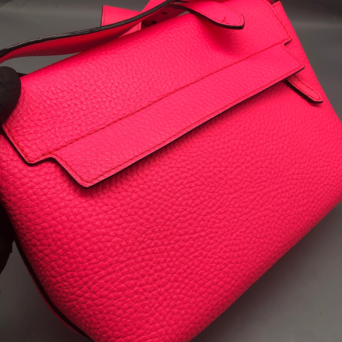 Burberry Pink Grained Leather Crossbody Bag