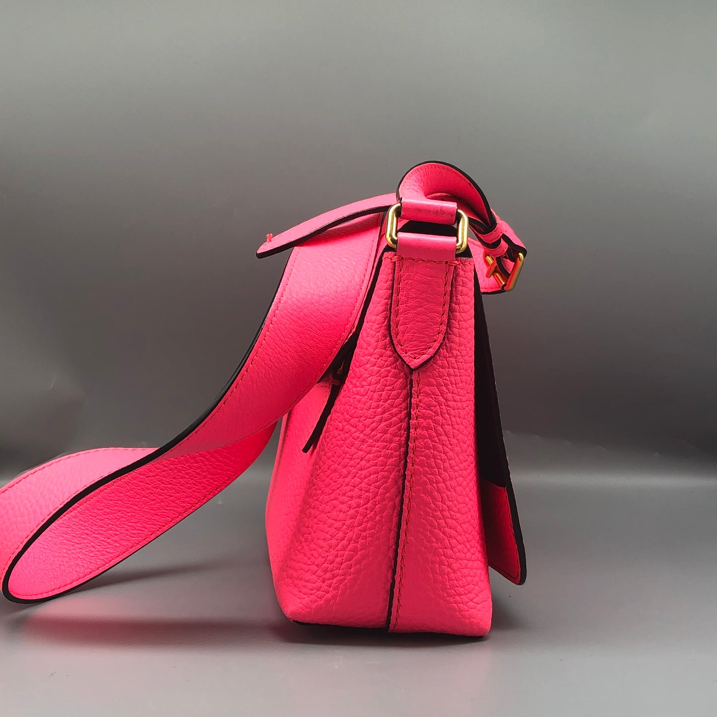 Burberry Pink Grained Leather Crossbody Bag
