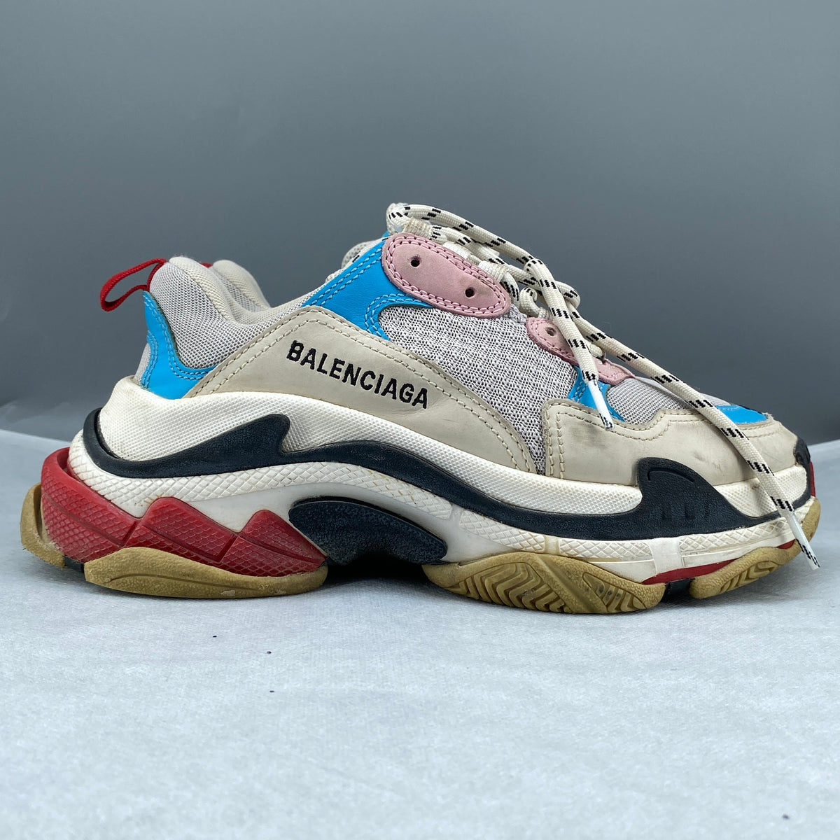 Balenciaga Triple S Multicolor Blue Pink Red Sneaker Shoes Size 37