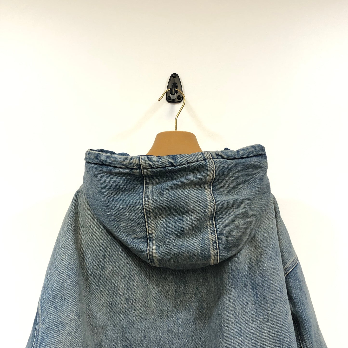 Miu Miu Blue Denim Zip-Up Hooded Jacket Size 40