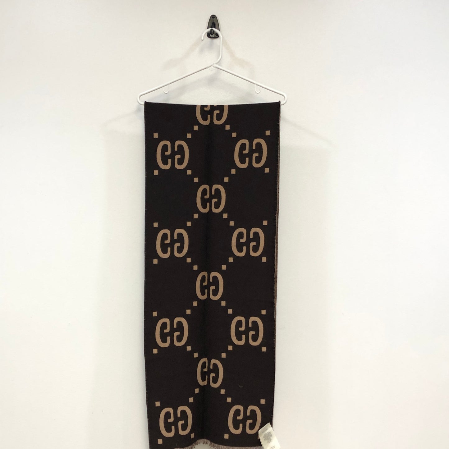 Gucci Brown Reversible Allover Pattern Scarf 184*37 cm