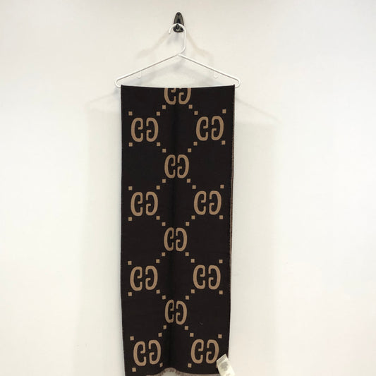 Gucci Brown Reversible Allover Pattern Scarf 184*37 cm