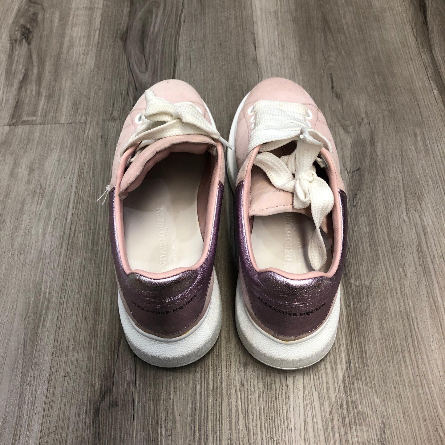 Alexander McQueen Women's Oversized Platform Leather Sneaker Shoes 37 Pink White