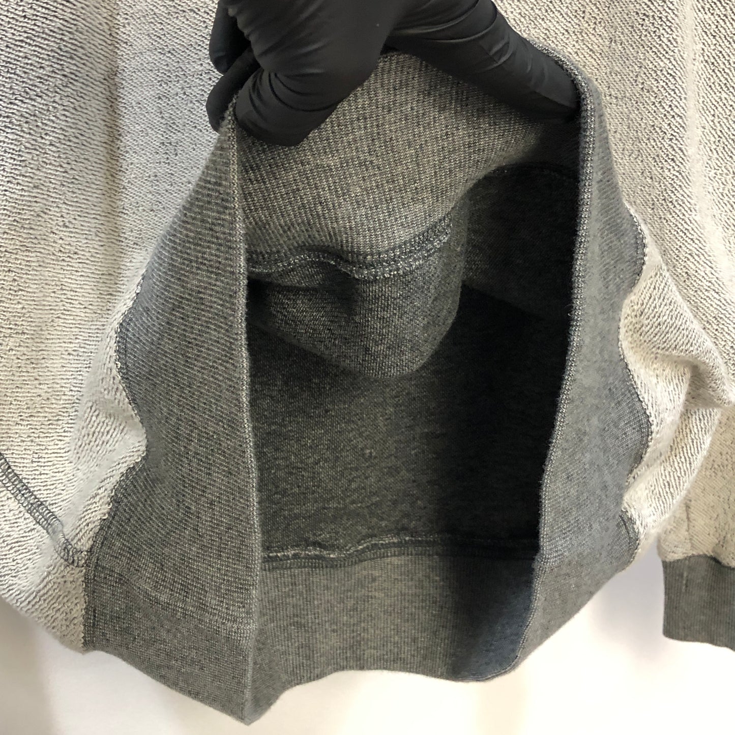 Saint Laurent Grey Contrast Hood Logo Print Hoodie Size L
