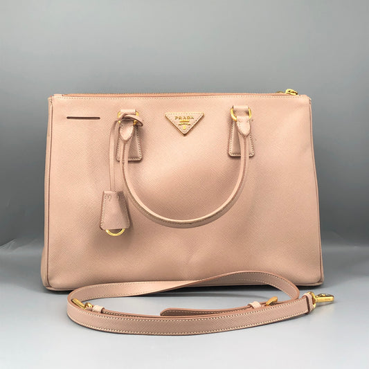Prada Nude Saffiano Leather Galleria Large Tote Bag