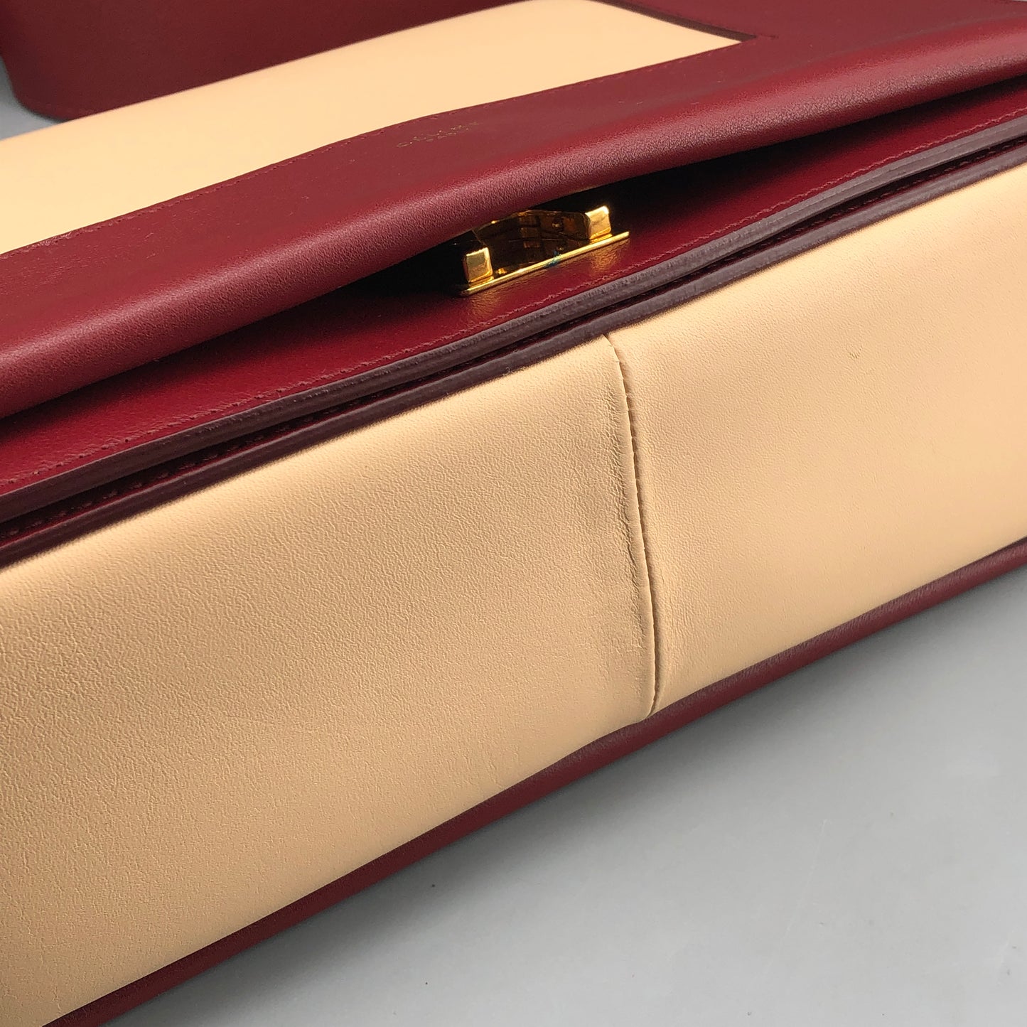 Celine Beige & Wine Color  Medium Frame Shoulder Bag