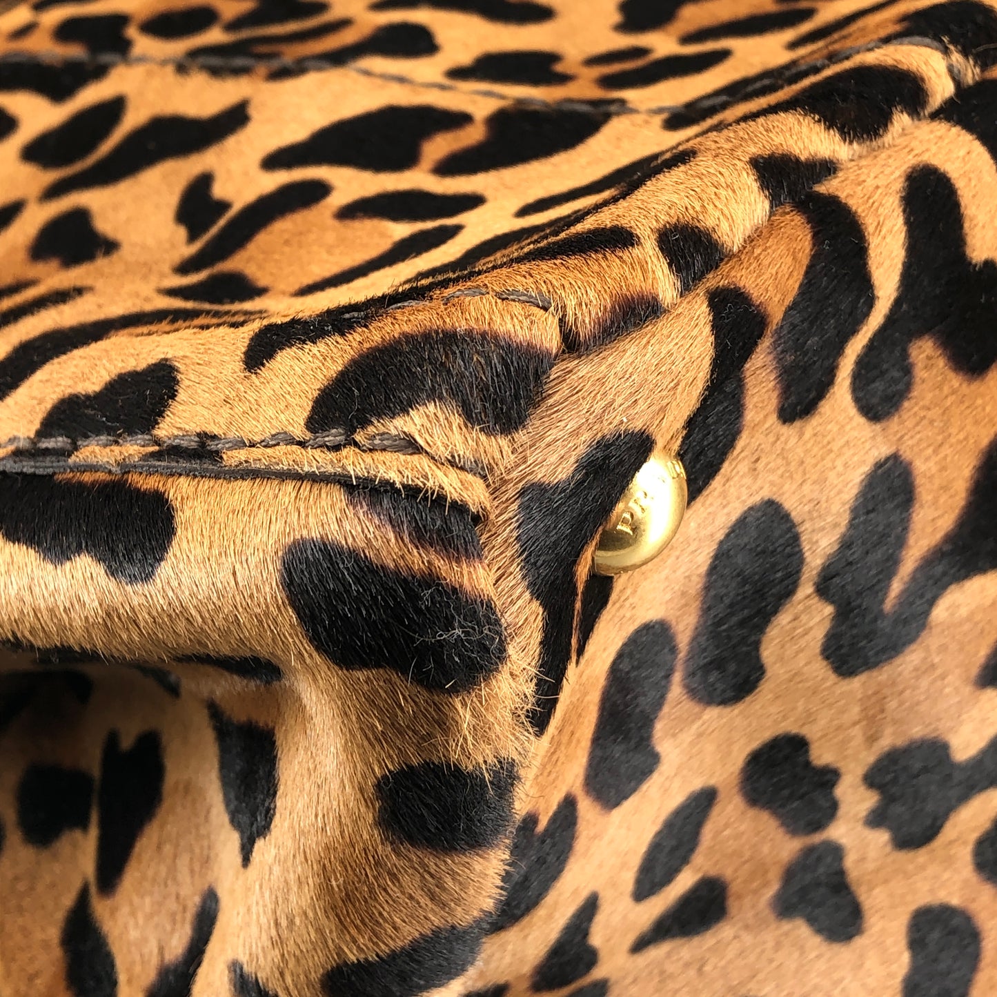 Prada Cavallino Calf Hair Tote Bag Leopard Print