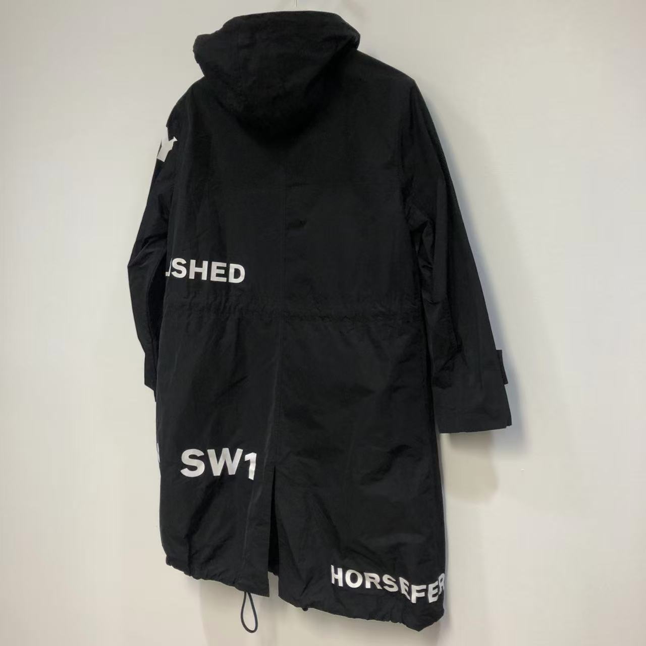 Burberry Black Logo Print Hooded Nylon Parka Women’s Size US 0
