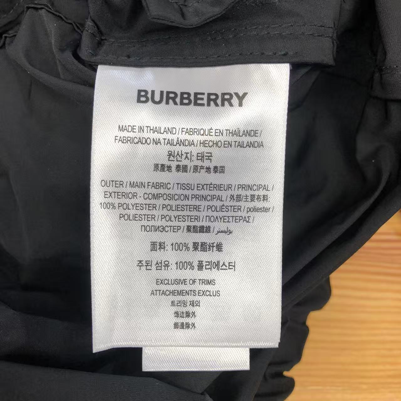 Burberry Black Logo Print Hooded Nylon Parka Women’s Size US 0
