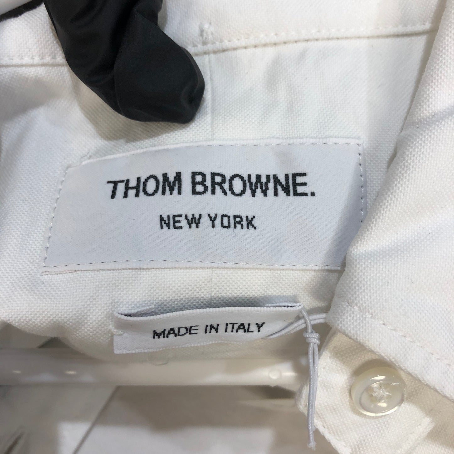 Thom Browne White Cotton Striped Cuff Shirt Dress 42