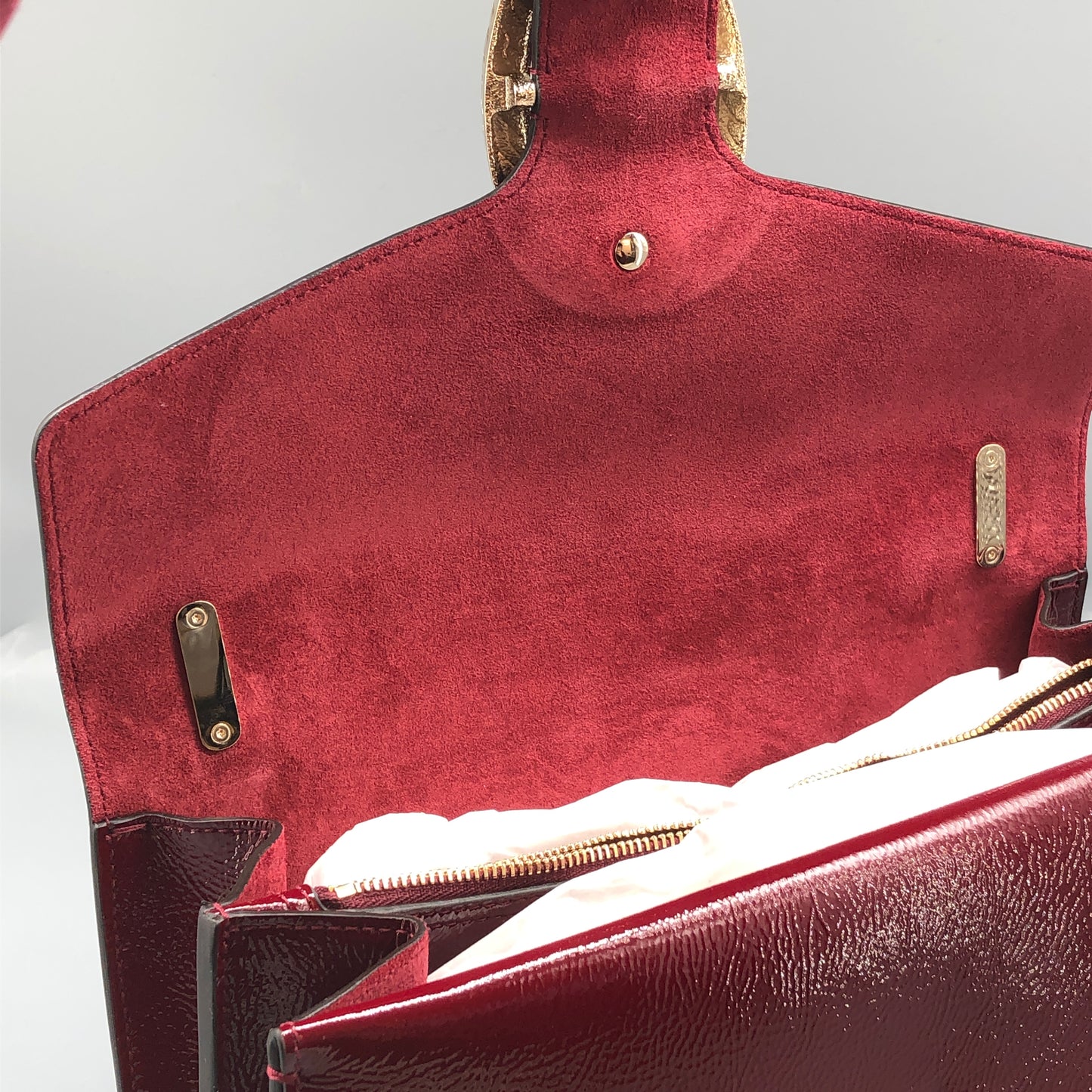 Gucci 2025 Dionysus Patent Leather Shoulder Bag Dark Red