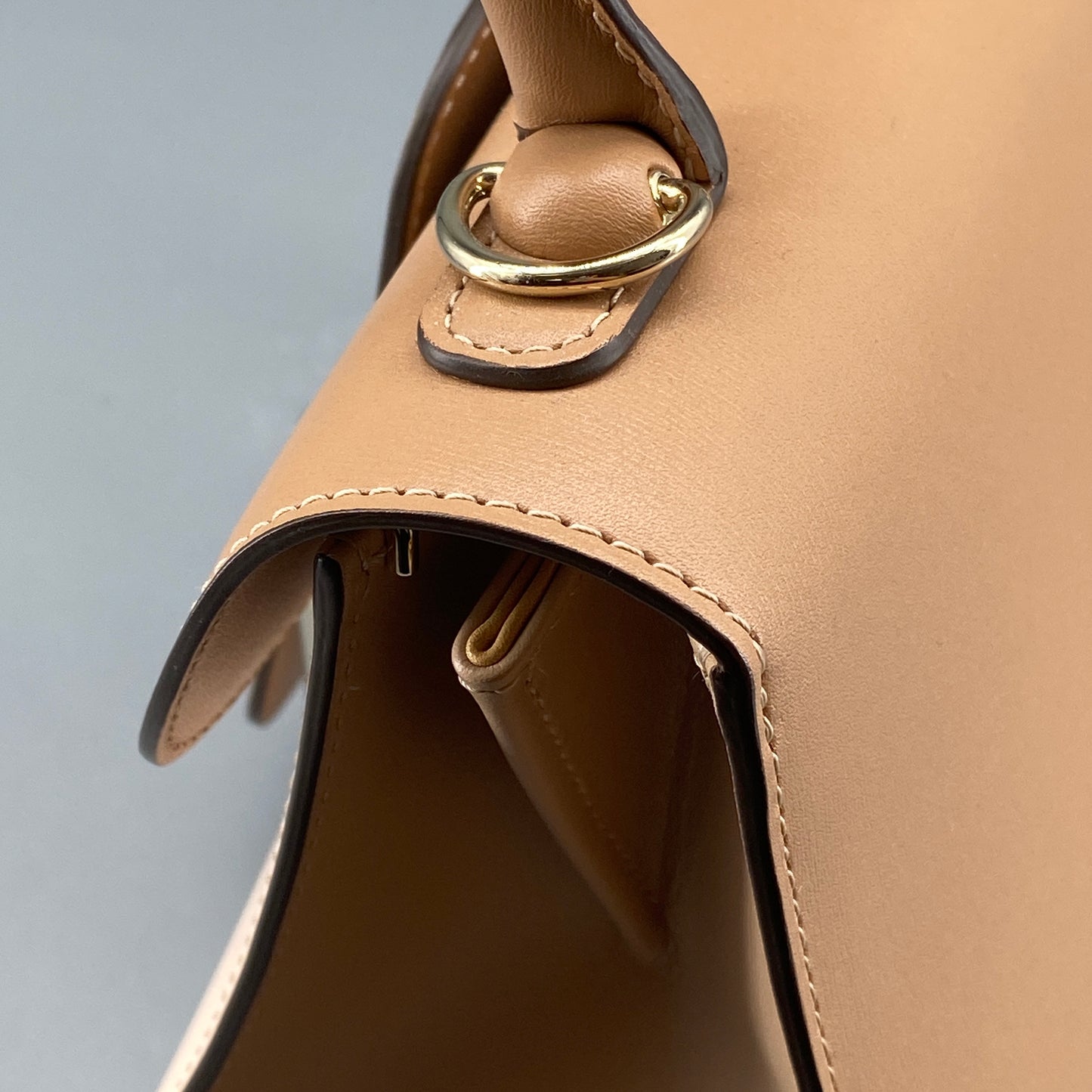 Delvaux Brilliant Nude Smooth Leather Top Handle Bag