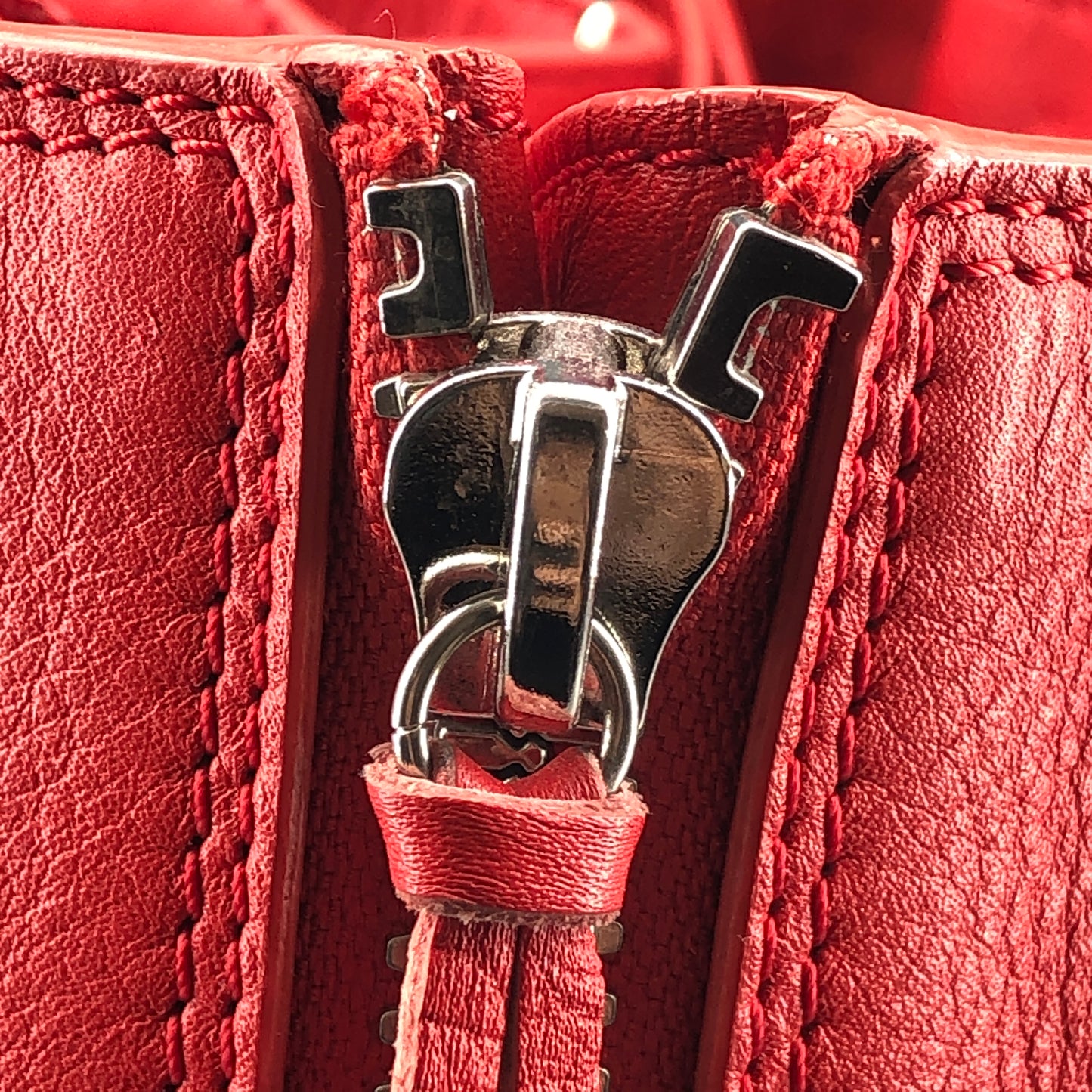 Balenciaga Mini City Lambskin Leather Handbag Red