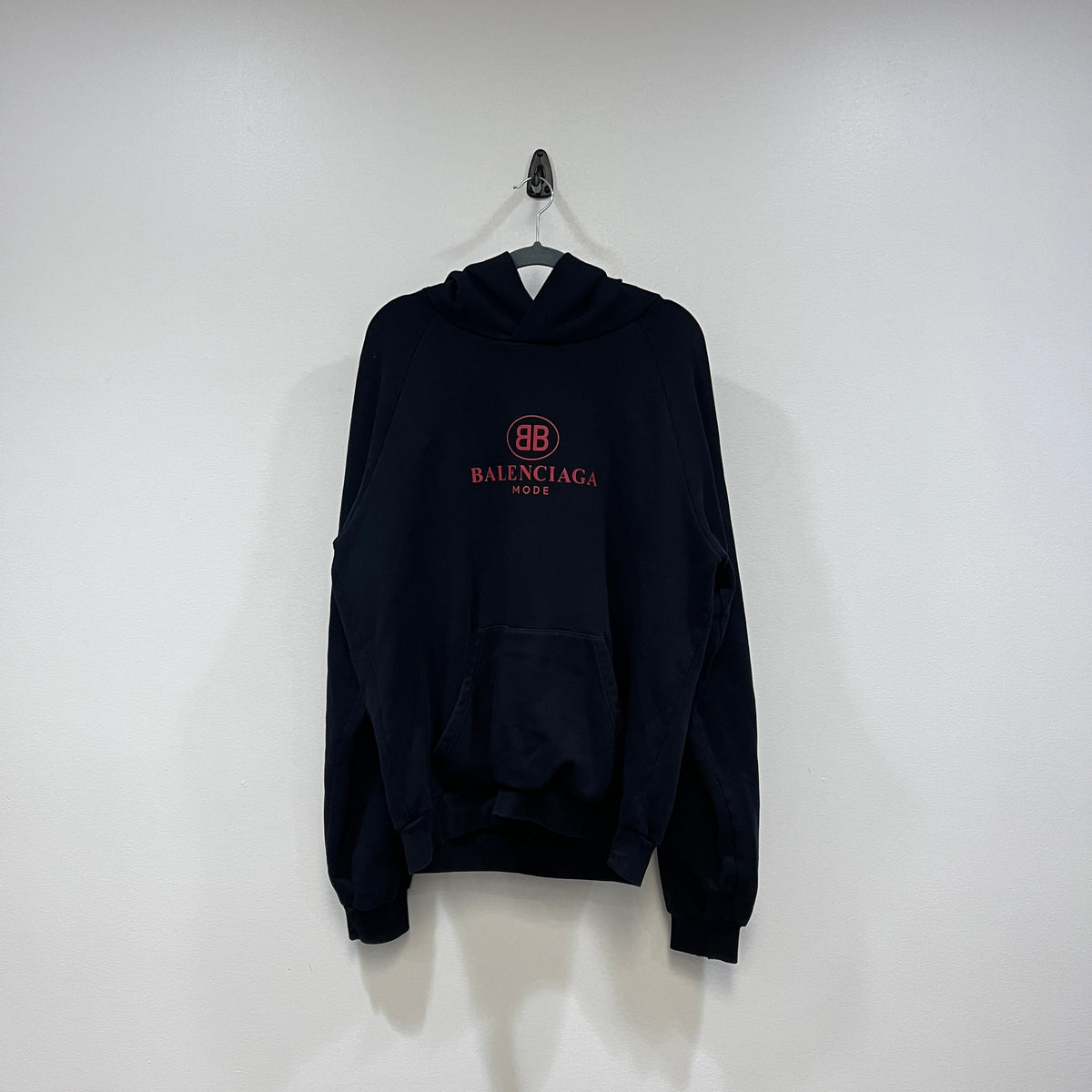 Balenciaga Navy blue  BB Logo Print Pullover Hoodie Size XXL