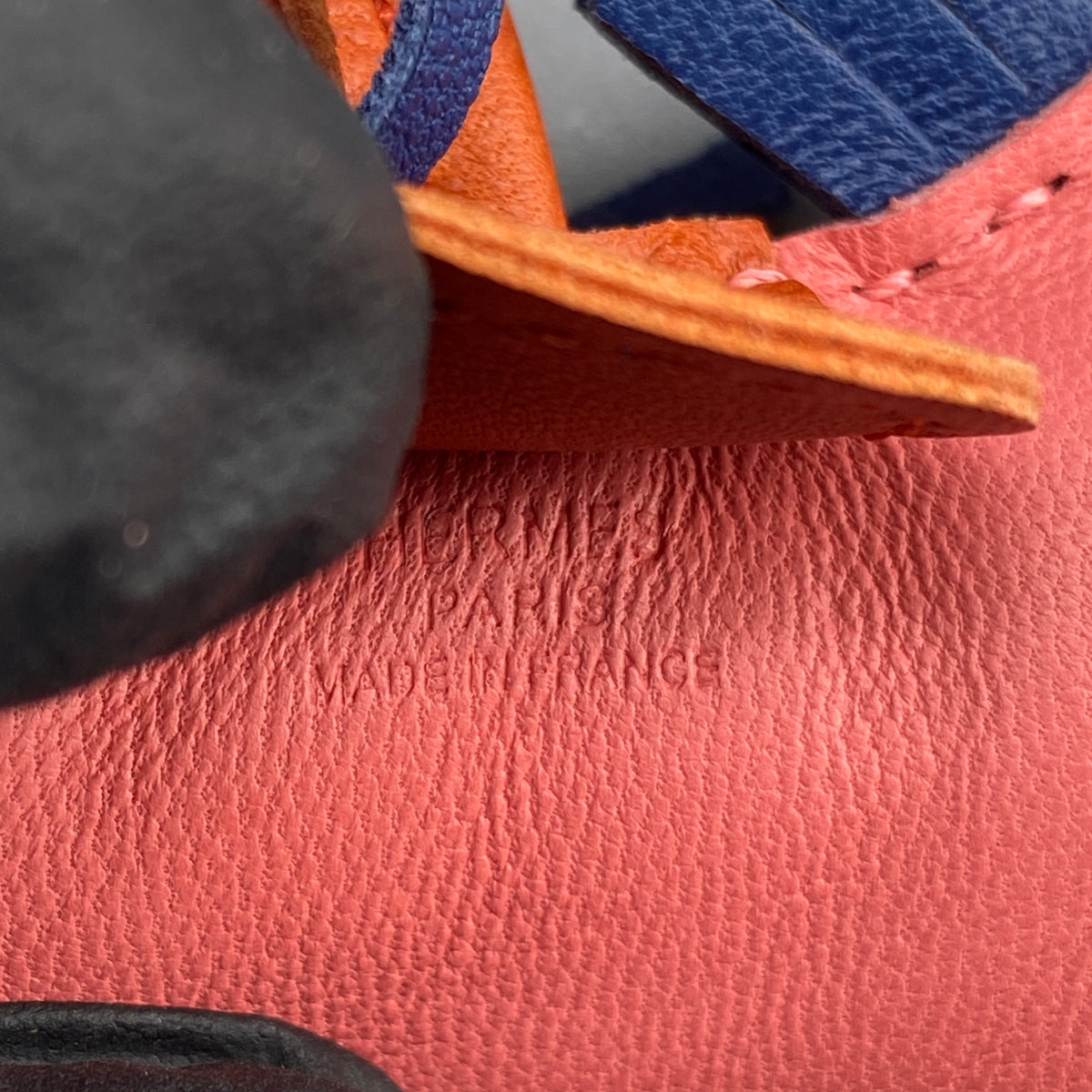 Hermes Rodeo Small Horse Bag Charm Pink Navy Orange Leather