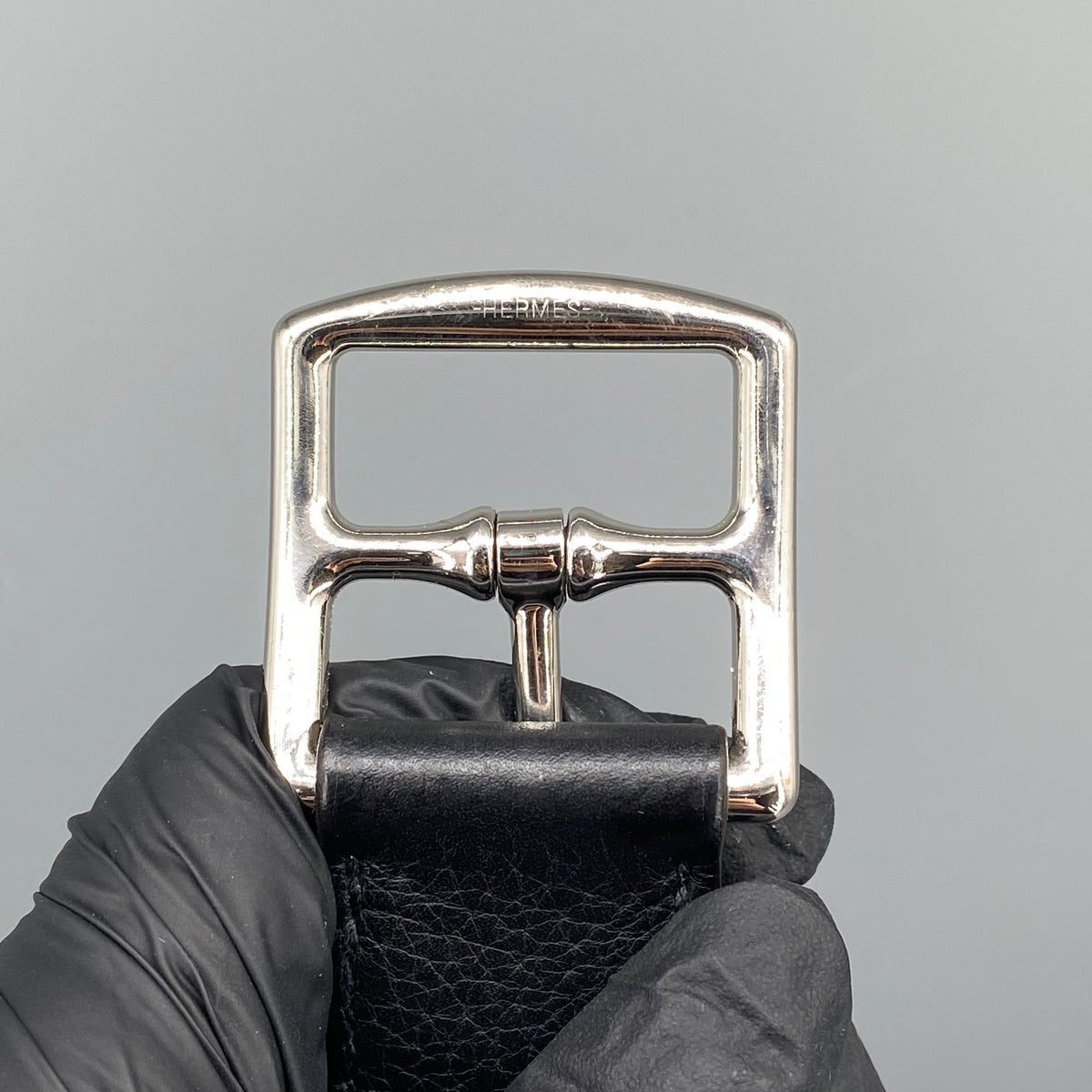 Hermes Black & Tan Leather Etriviere Belt Silver Buckle