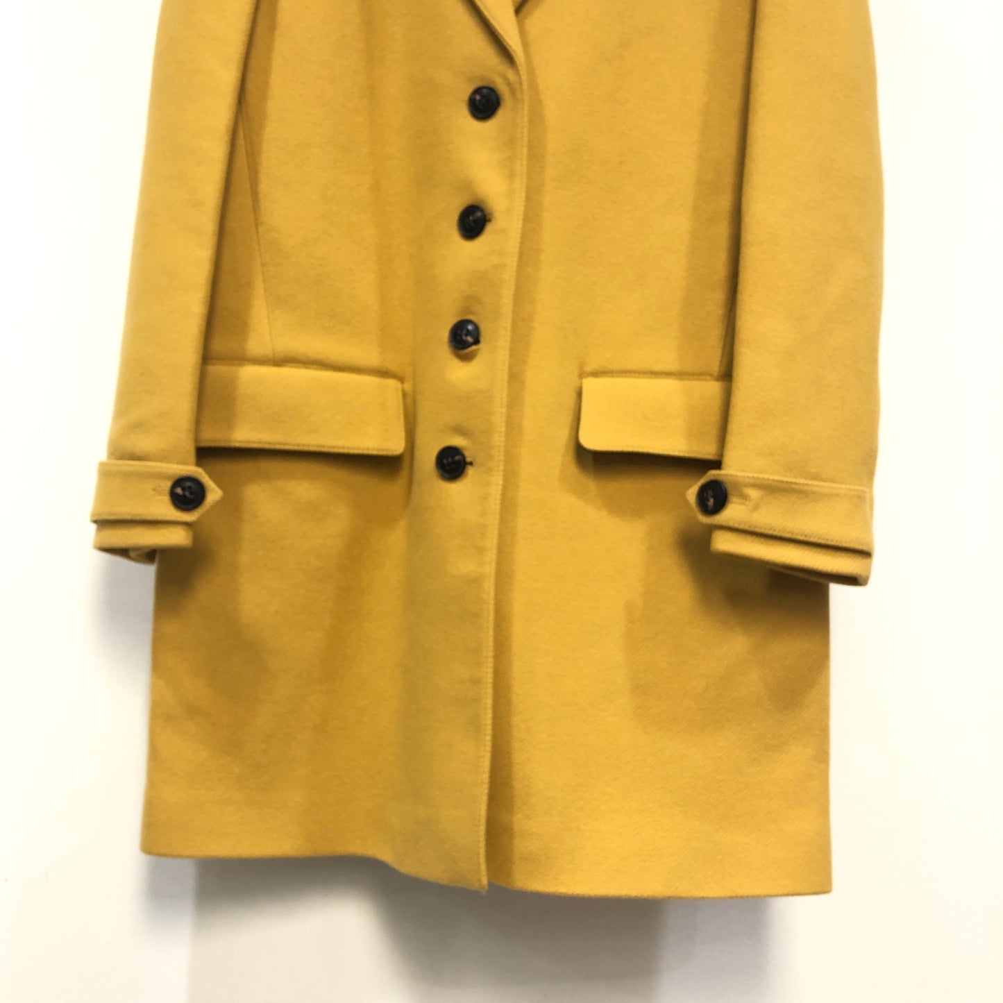 Burberry Yellow Single Breasted Wool Coat Size 6