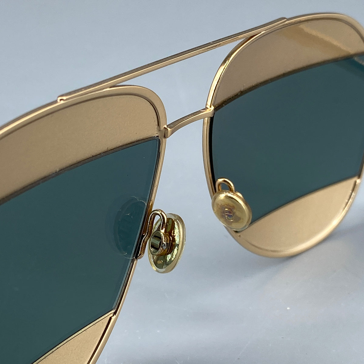 Christian Dior Aviator Sunglasses Gold Tone Frame