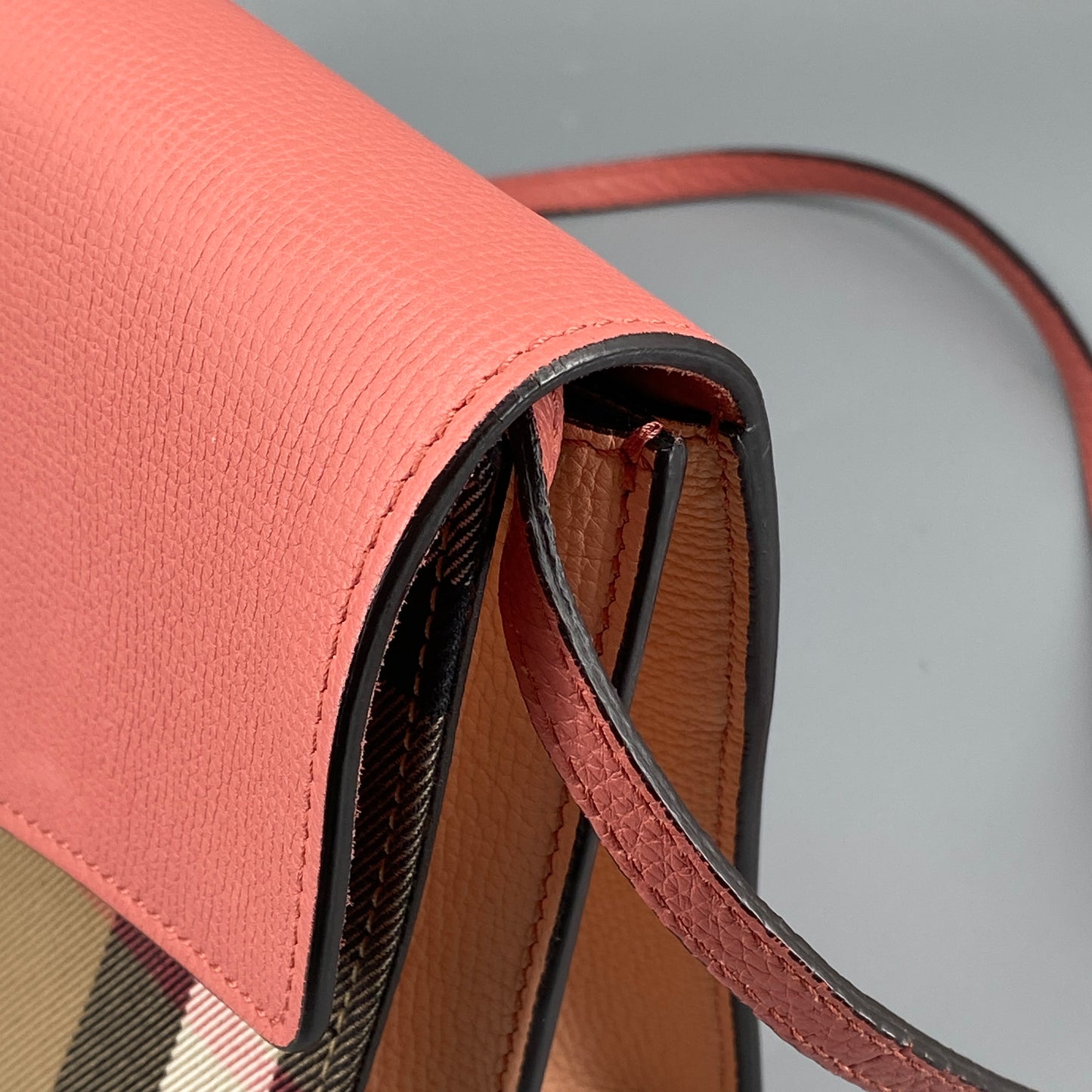 Burberry Pink Check Flap Crossbody Bag