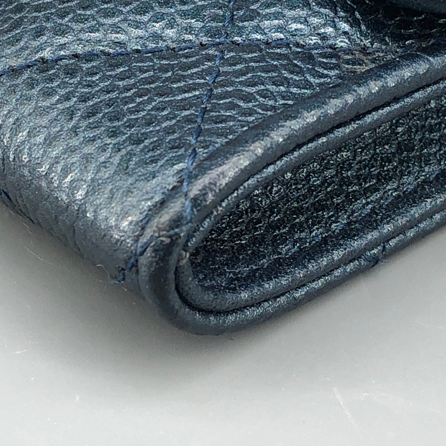 Chanel Classic Flap Blue Caviar Leather Short Wallet