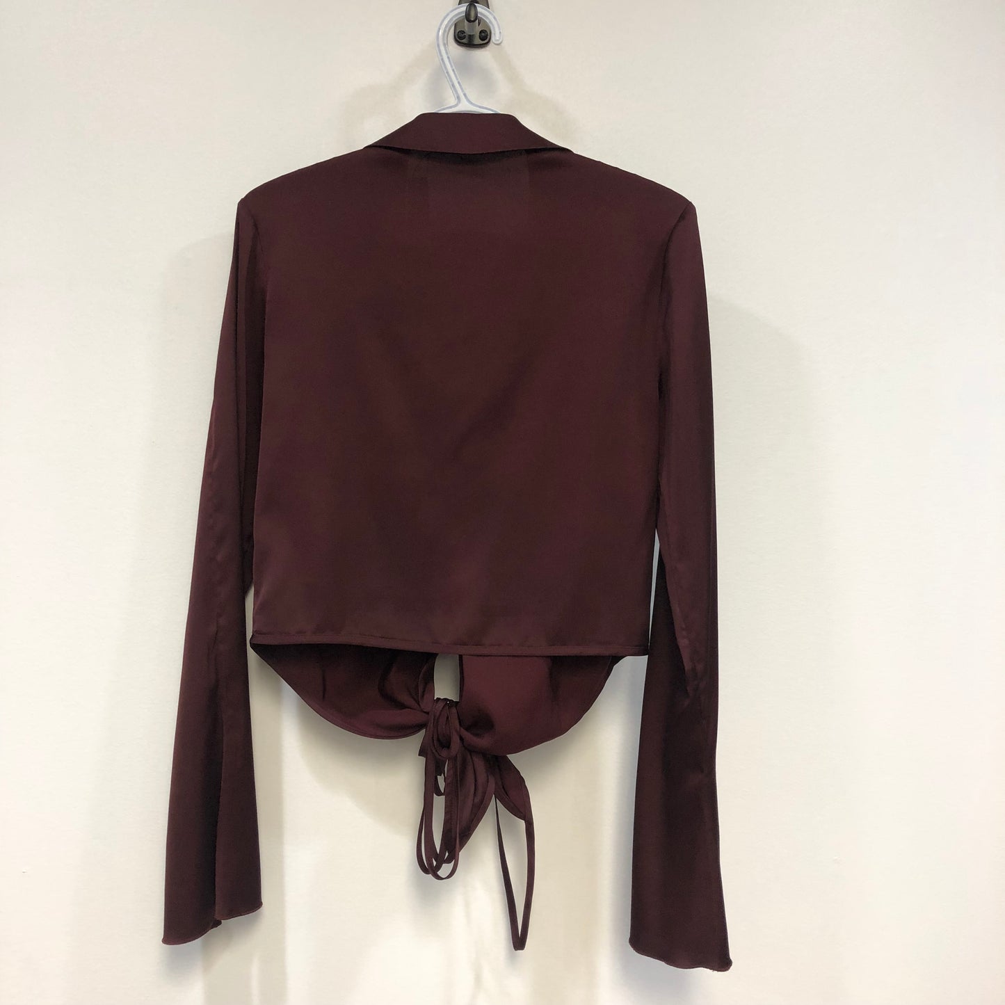 Acne Studios Satin Wrap Blouse Burgundy